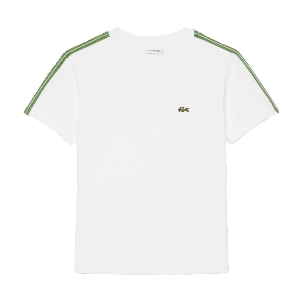 T-shirt in cotone con striscia e logo 847575 70V LACOSTE 