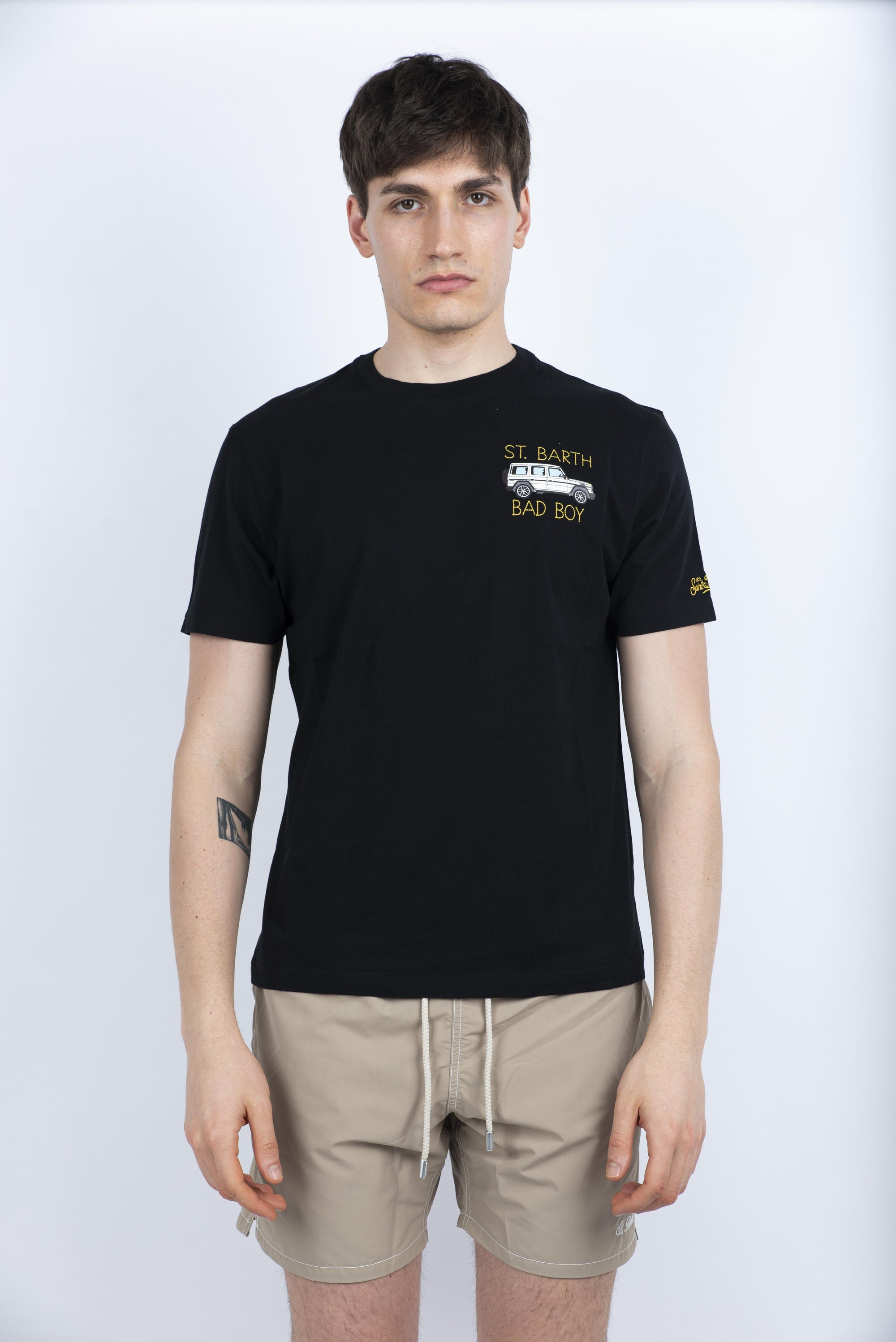 T-shirt Man in cotone con ricamo Special Edition TSHM001 02693H MC2 SAINT BARTH 