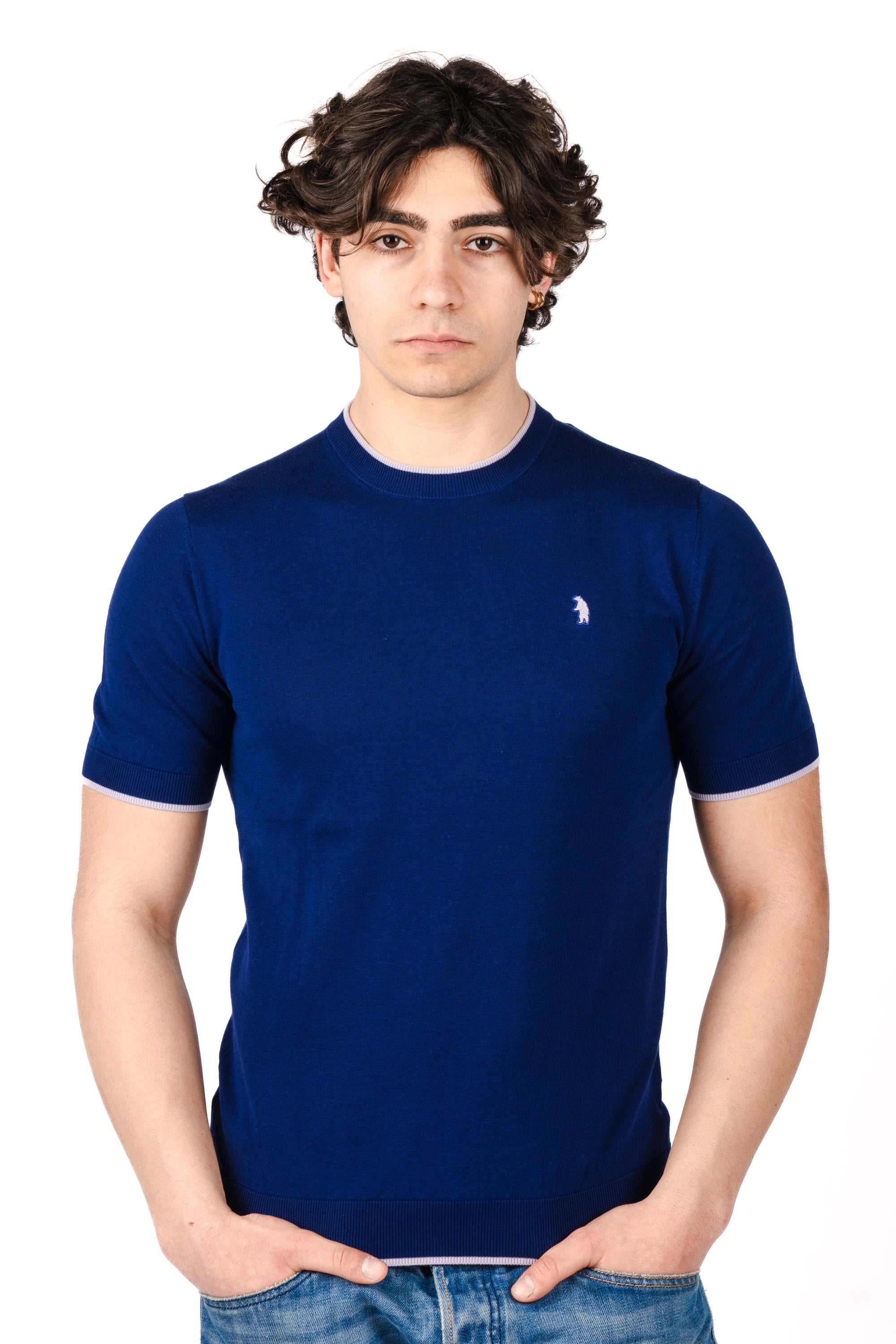 T-shirt con dettagli a contrasto R4064M261 MARINE REFRIGUE 