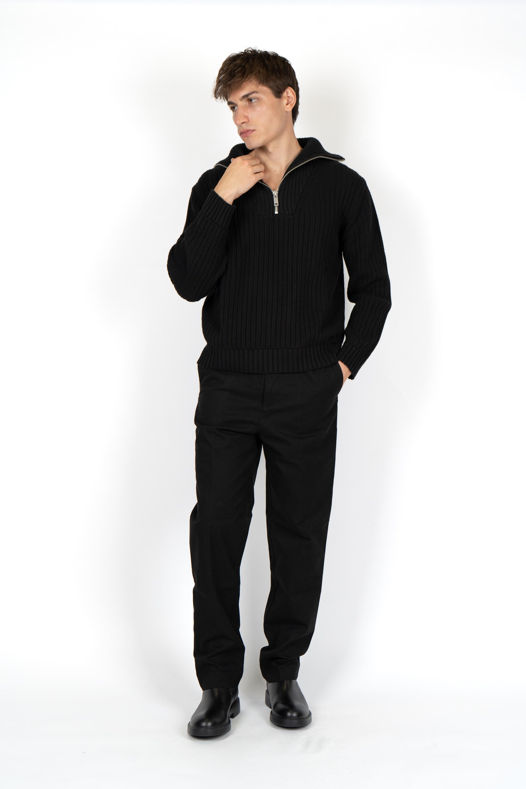 Maglione con colletto e zip 50547002 001 HUGO 