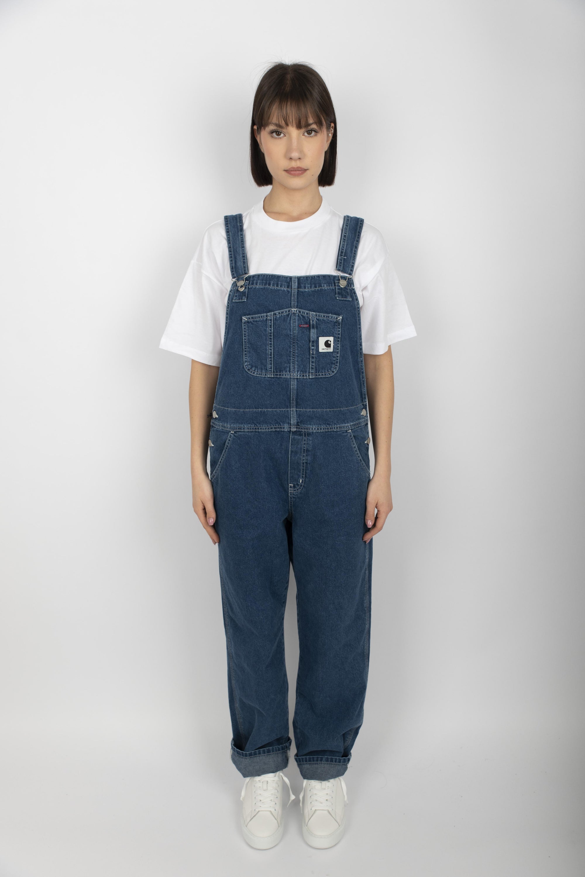 Salopette Women's Bib Overall Straight blue stone washed  I033018 0106 CARHARTT WIP 