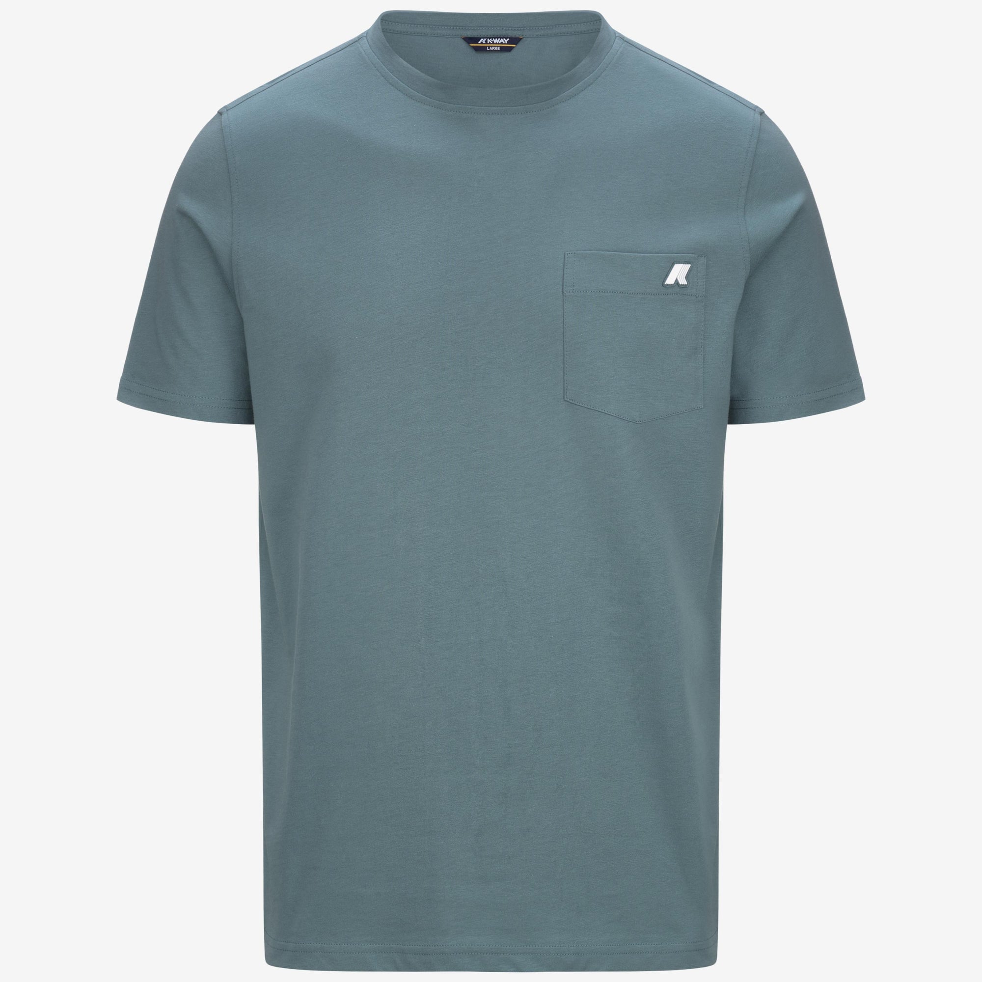 T-Shirt in Cotone Slim Fit Uomo verde con Taschino K31368W H04 K-WAY 