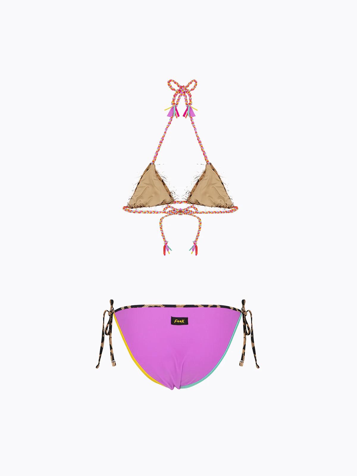 Bikini Bambina F**K Triangolo con Slip Regolabile Fantasia FJ26SG0100X 02 F**K 