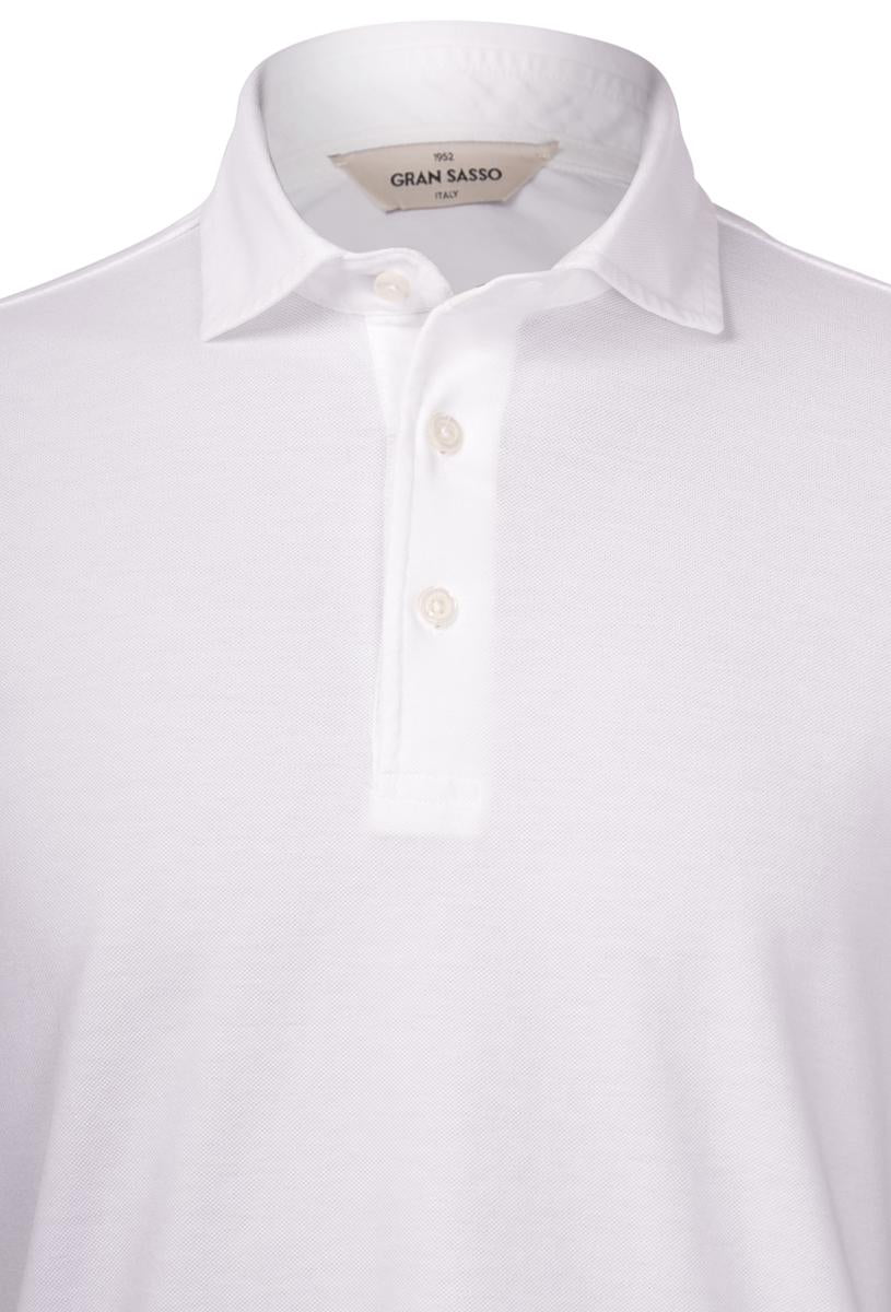Polo piquet vintage collo francese bianco 60118/79017 001 GRAN SASSO 