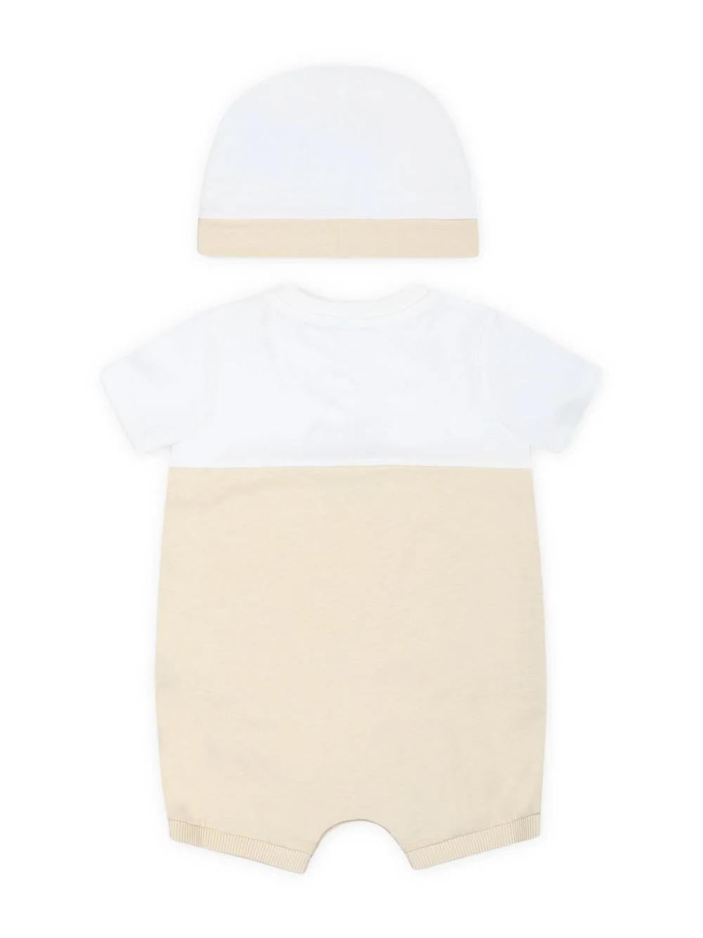 Body e cappellino per noenato con logo Teddy Bear MUY07ELAA27 20404 MOSCHINO BABY 