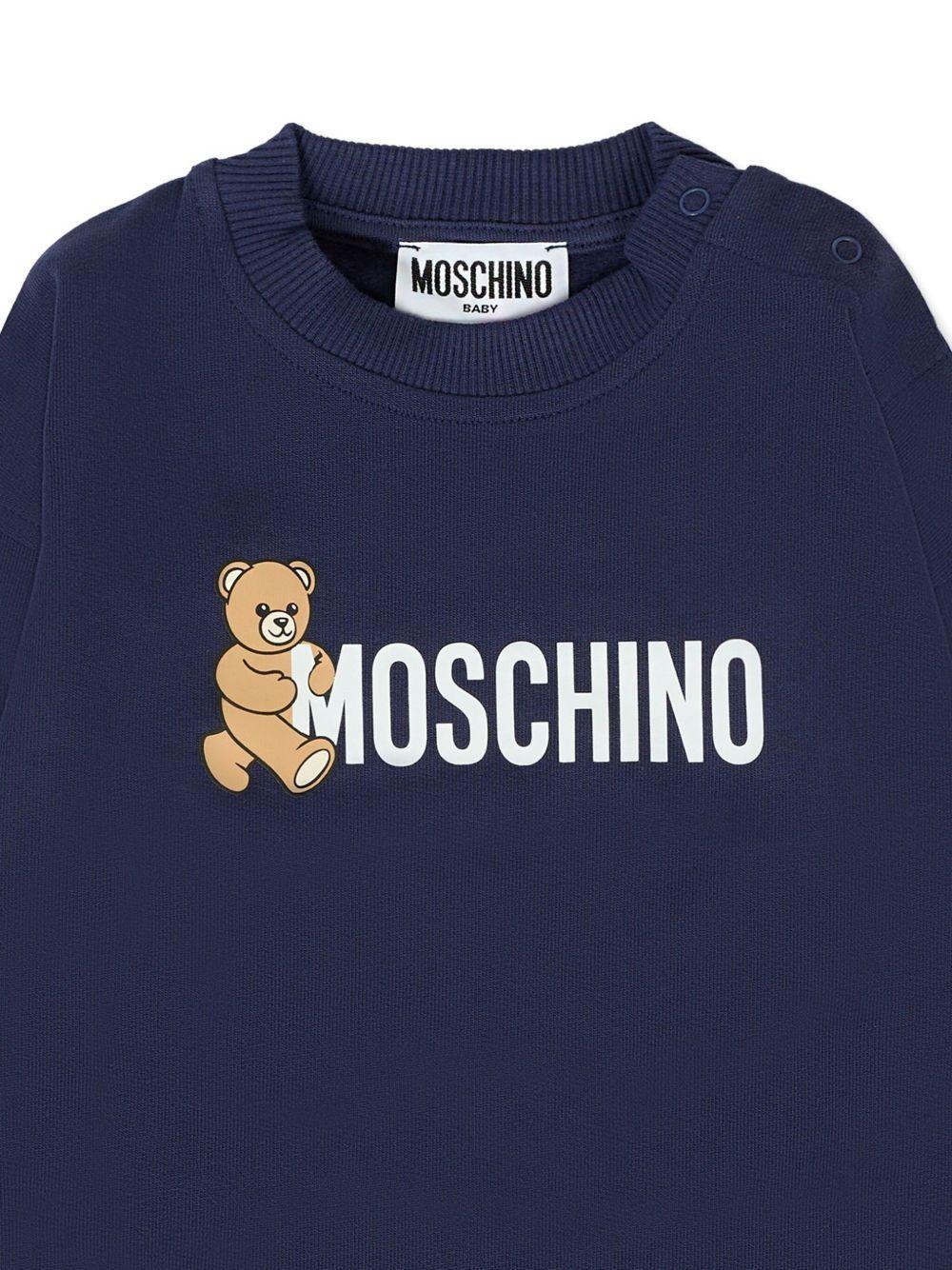 Felpa per neonato con stampa logo M8F03QLCA83 40016 MOSCHINO BABY 