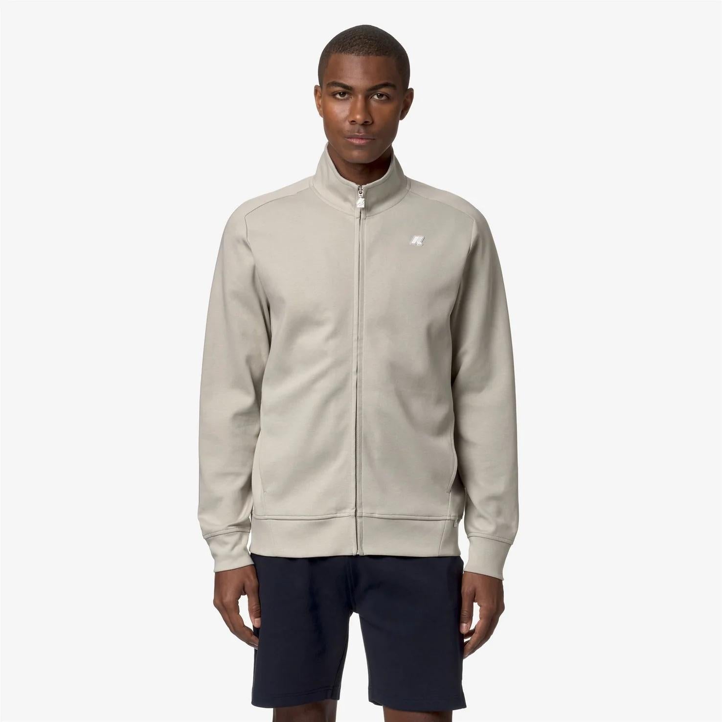 Giacca in pile athleisure da uomo beige K81369W 634 K-WAY 