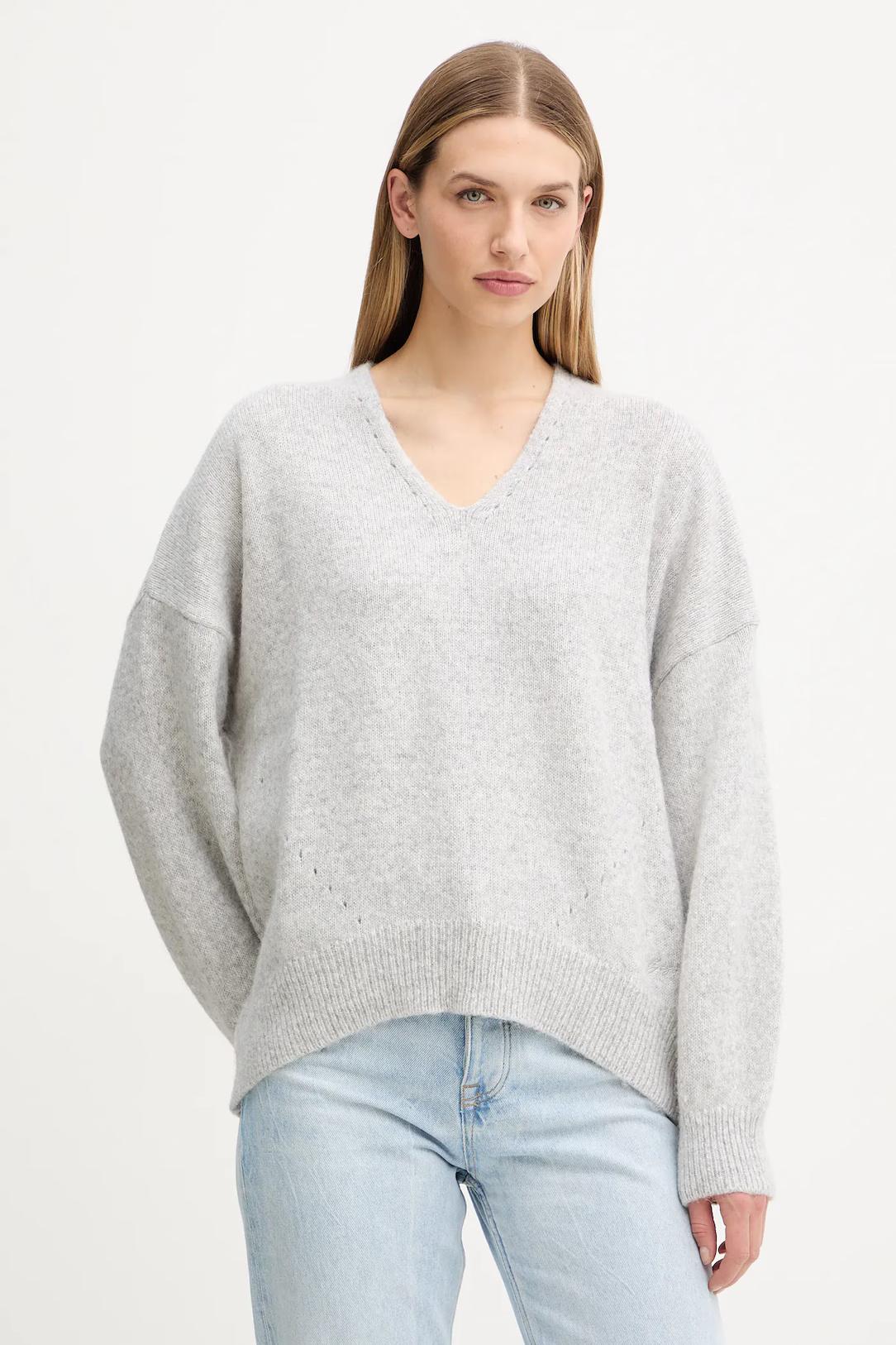 Maglione con scollo a V in filato italiano 50550464 056 BOSS 