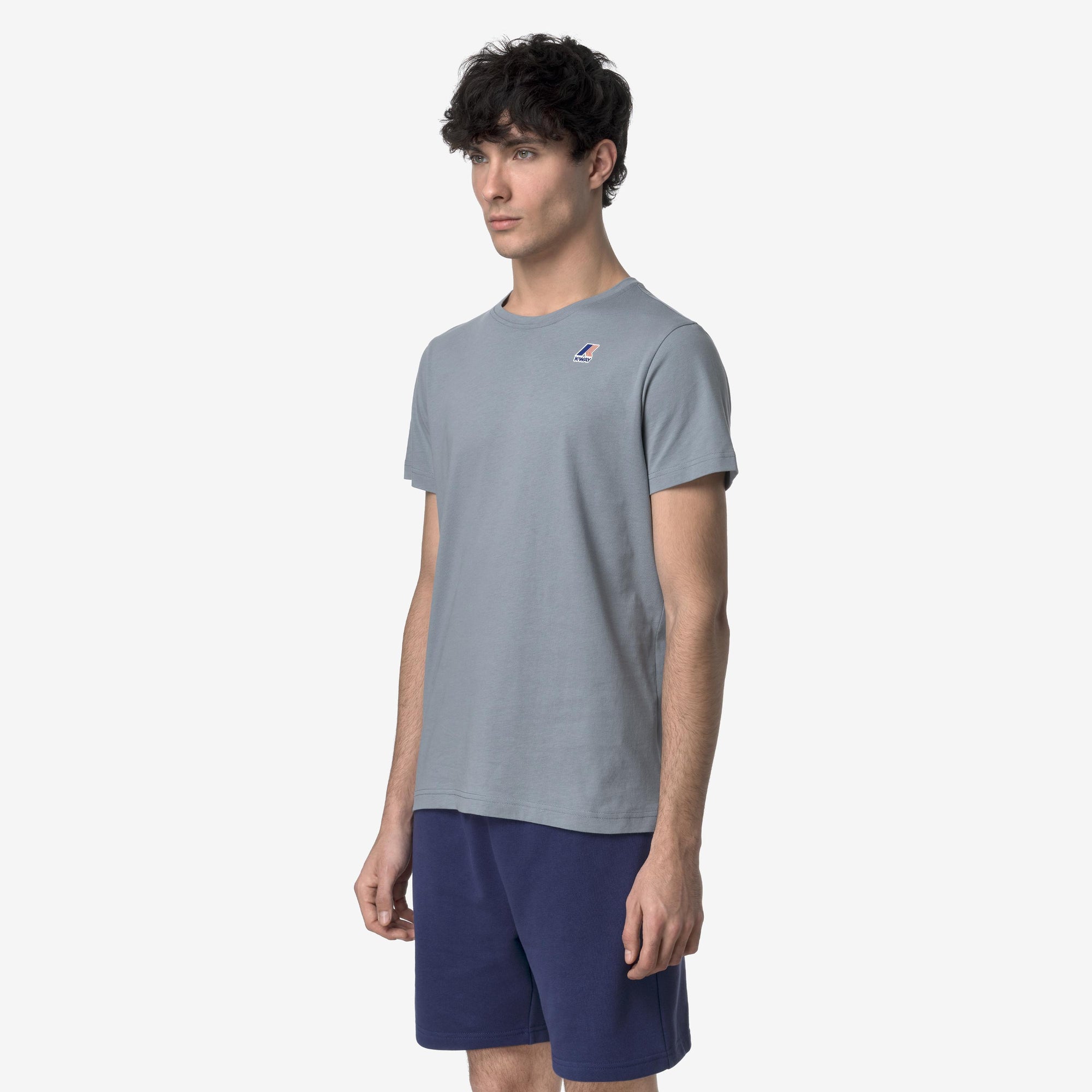 T-shirt unisex grigio in cotone con logo K007JE0 WA9 K-WAY 