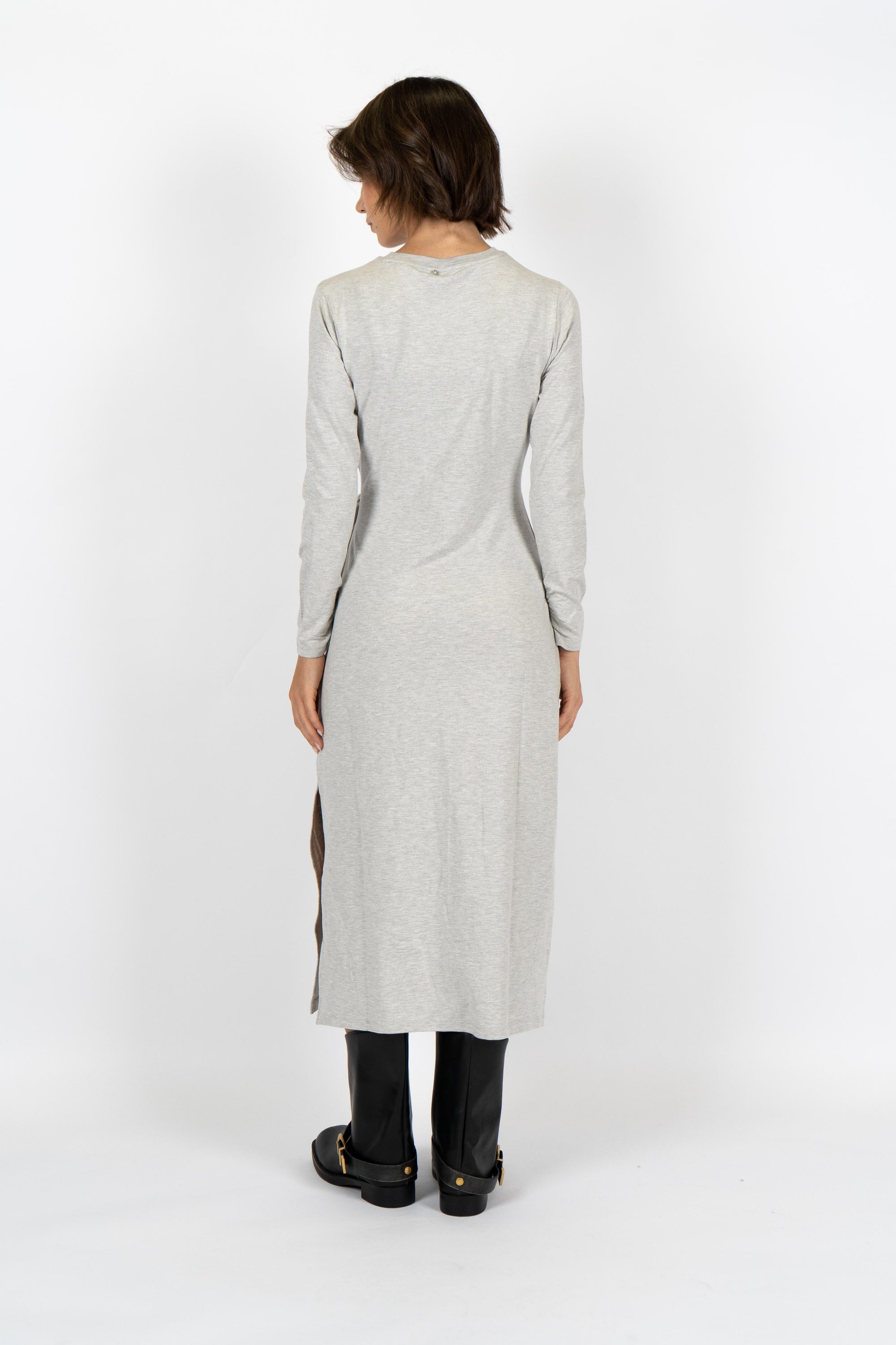 Abito in jersey elasticizzato con dettagli in vita annodata 50547821 056 BOSS 