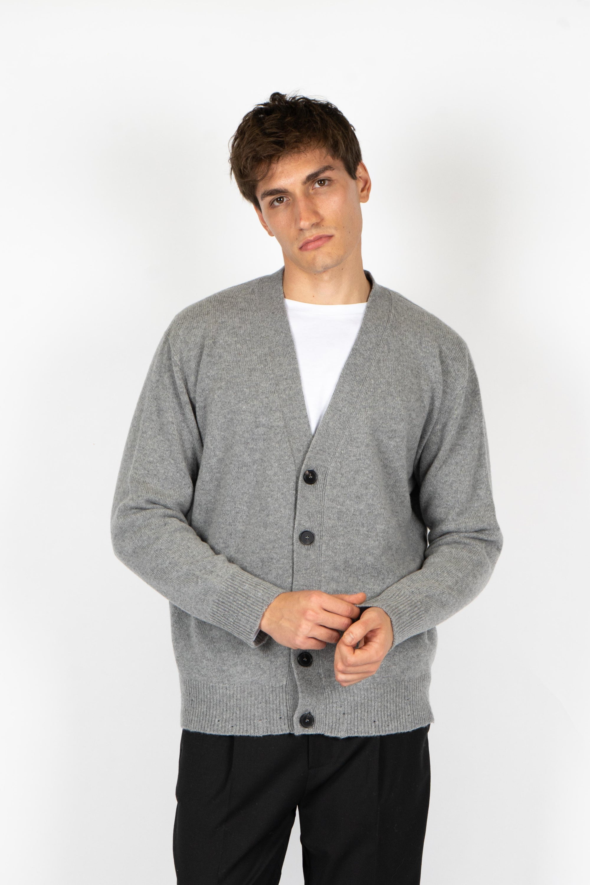 Cardigan con scollo a V B9F0116 FU93M AMARANTO 