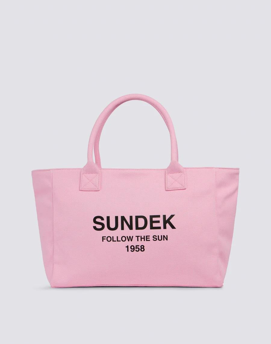 Shopper in cotone canvas stone washed bianco AW832ABCV500 80700 SUNDEK 