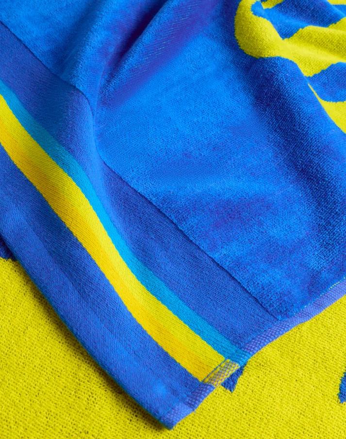 New classic telo mare jacquard con logo azzurro AM312ATC1050 A2202 SUNDEK 