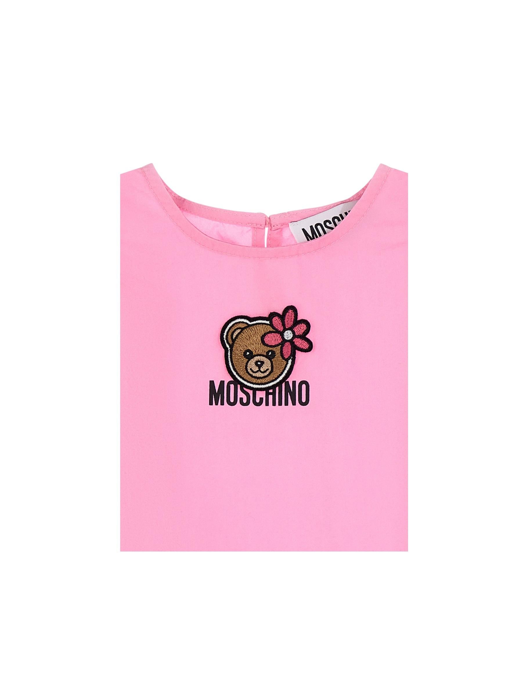 Abito con ricamo Teddy MDV0D6LLA10 51473 MOSCHINO BABY 