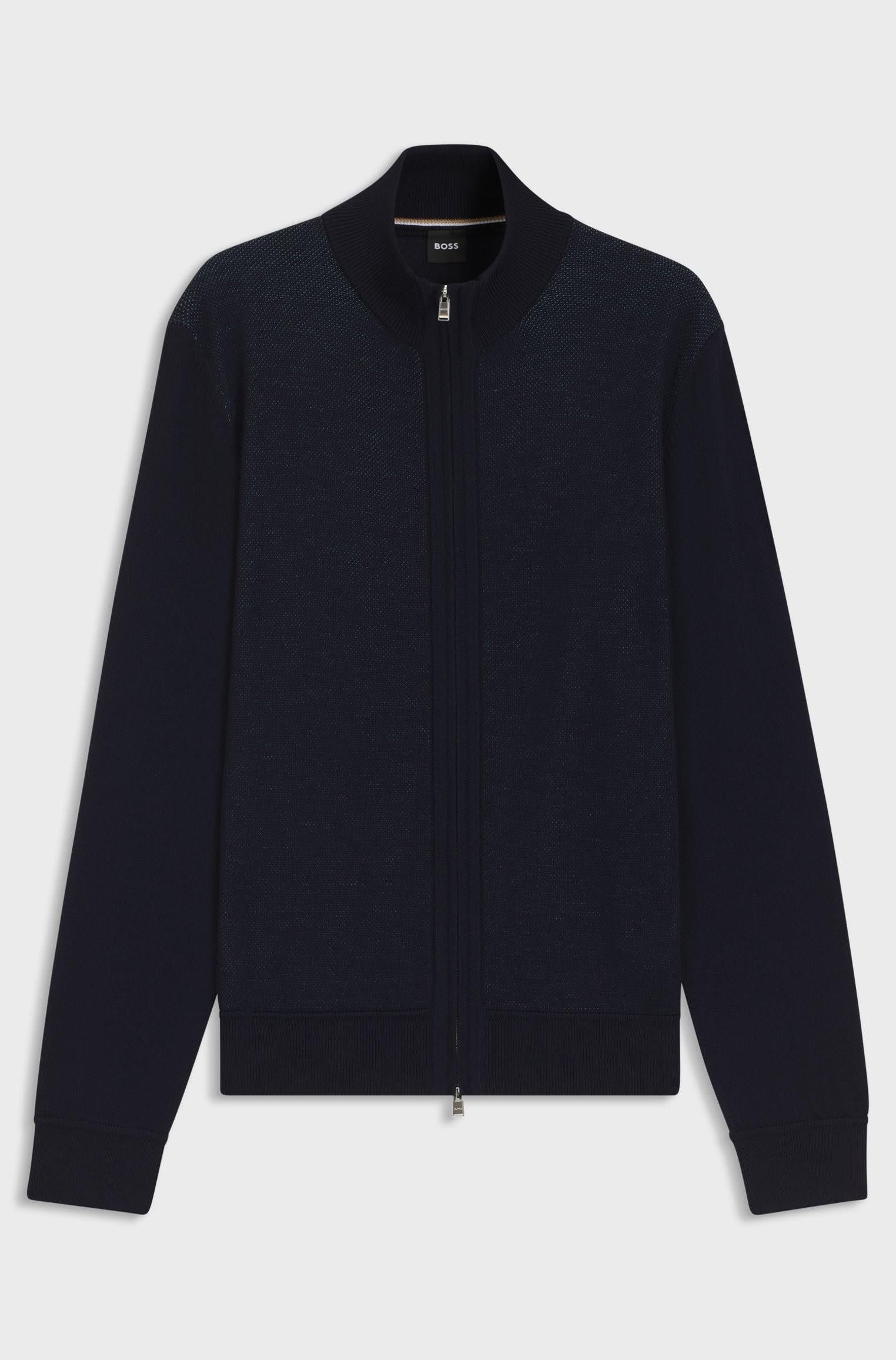 Cardigan in lana vergine con zip 50543153 404 BOSS 