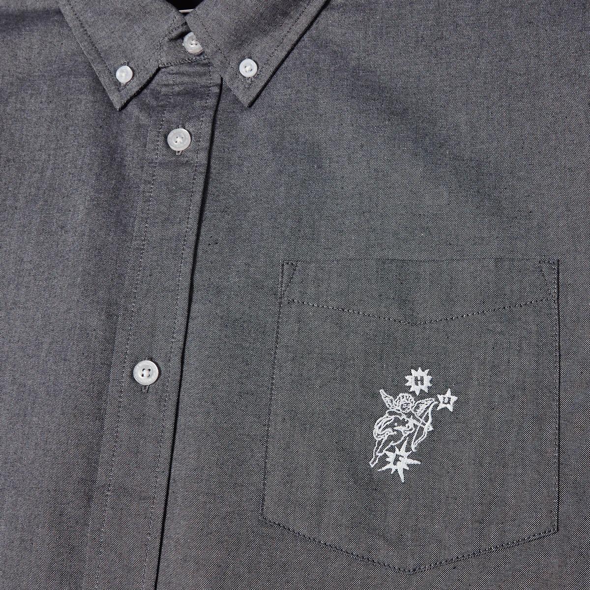 Icarus oxford shirt washed black BU00234 WABLK HUF 