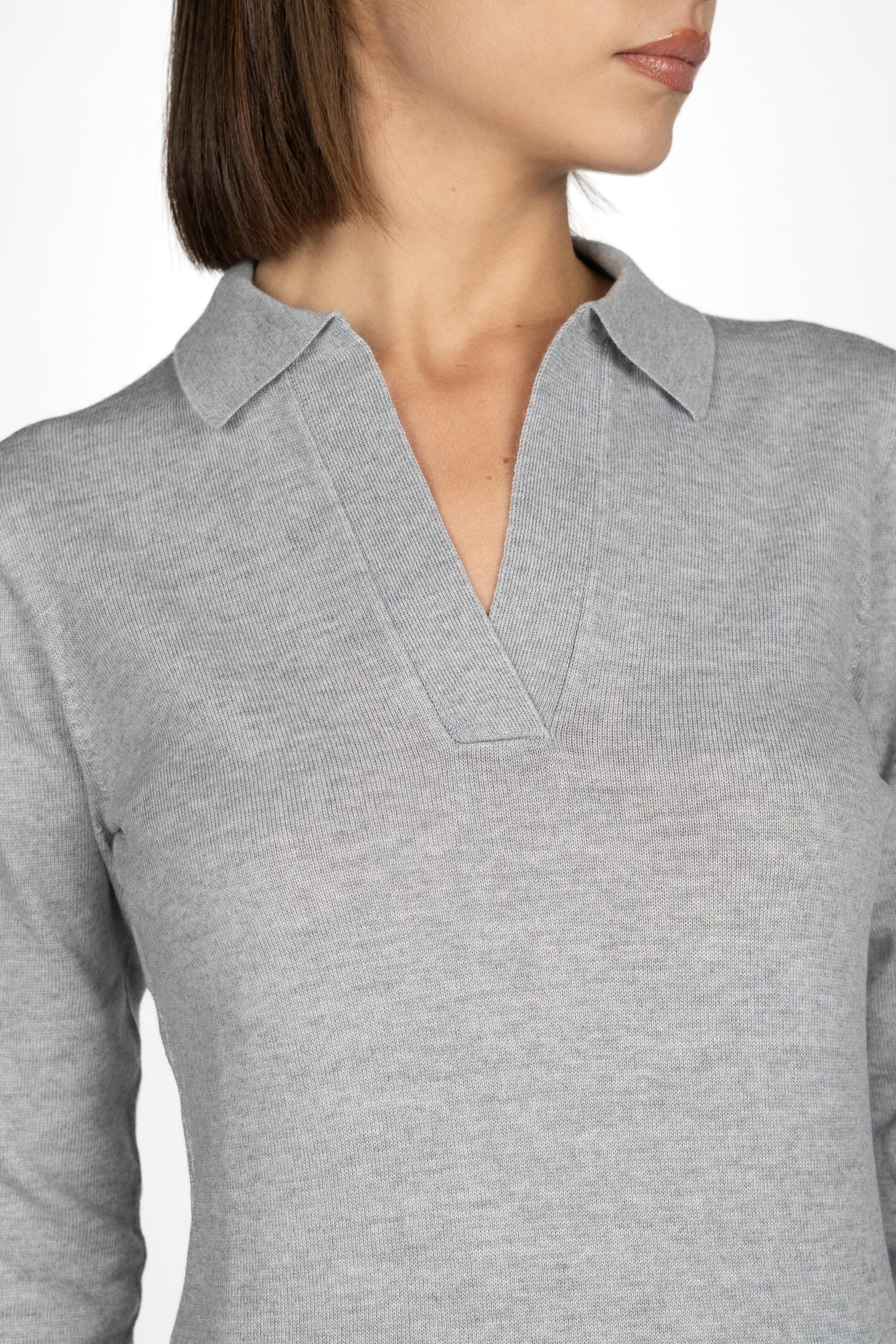 Polo skipper in Lana Merino 54219/14202 052 GRAN SASSO 