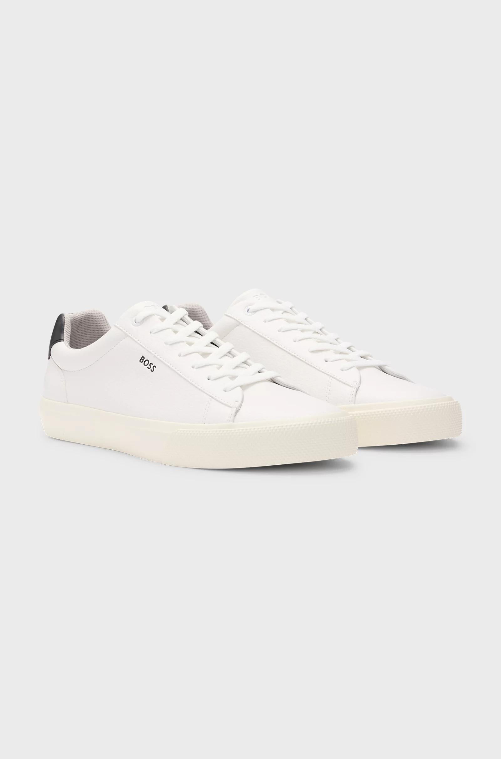 Sneakers in similpelle con tallone a contrasto 50542114 121 BOSS SHOES 