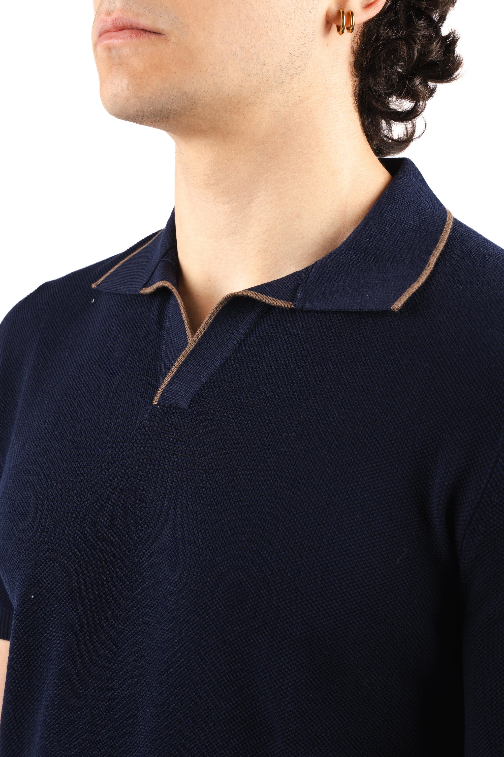 Polo senza bottoni 57157/20642 598 GRAN SASSO 