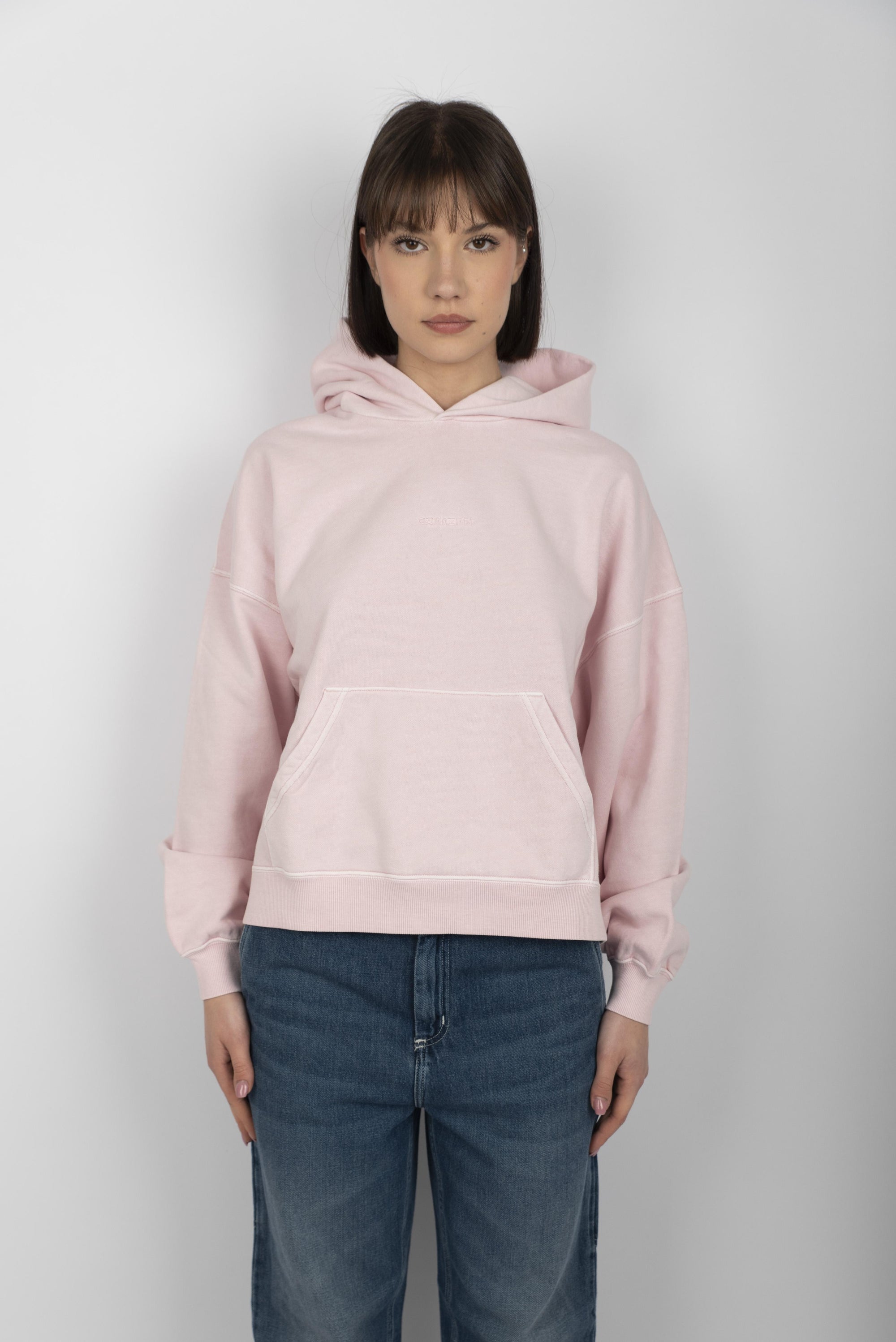 Felpa Women's Hooded Benton Sweatshirt air pink garment dyed I034512 2P7GD CARHARTT WIP 
