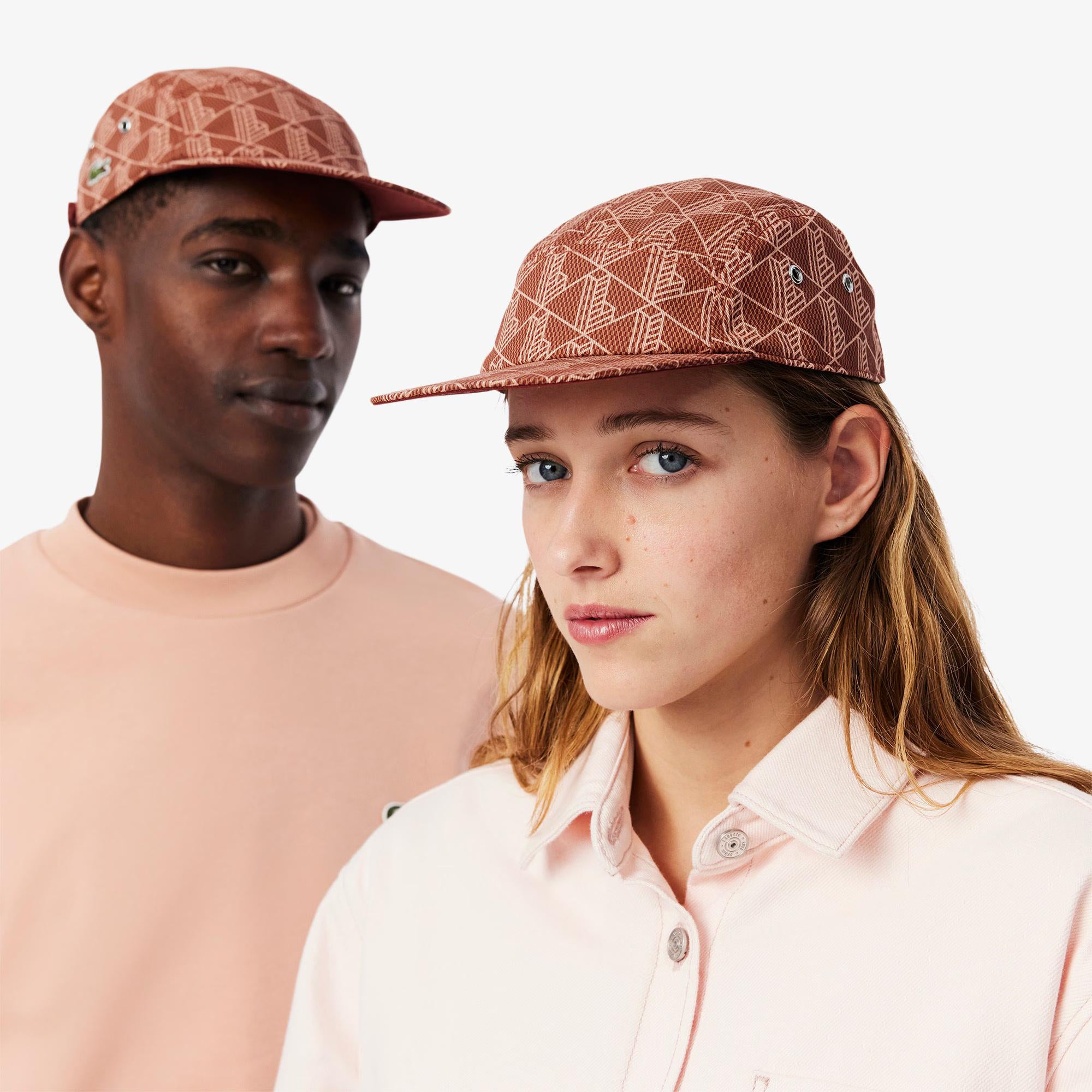 Cappello da fantino in twill stampato con monogramma RK0763 HHI LACOSTE 