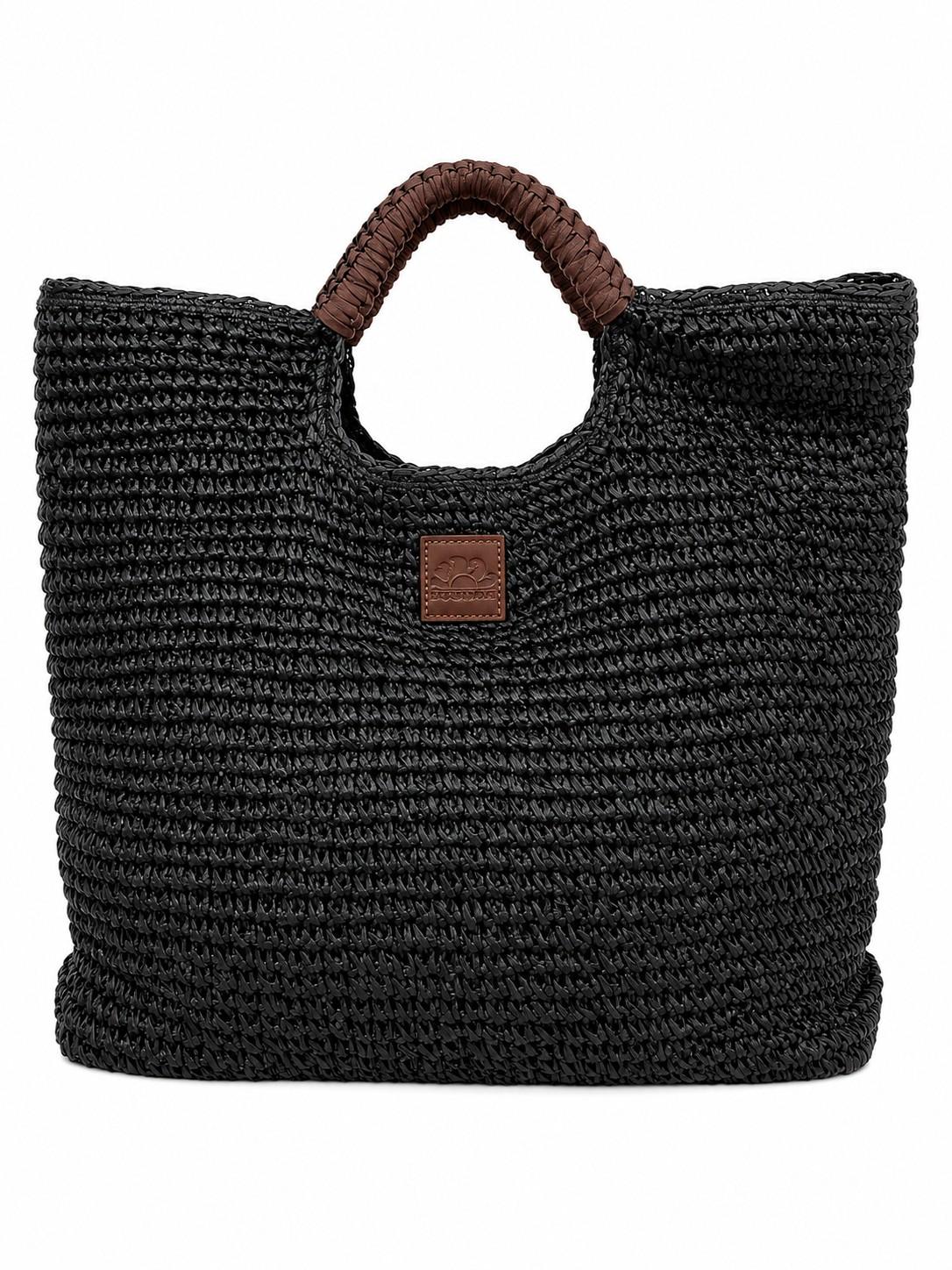 Borsa in paper straw nera AW825ABPA100 00401 SUNDEK 