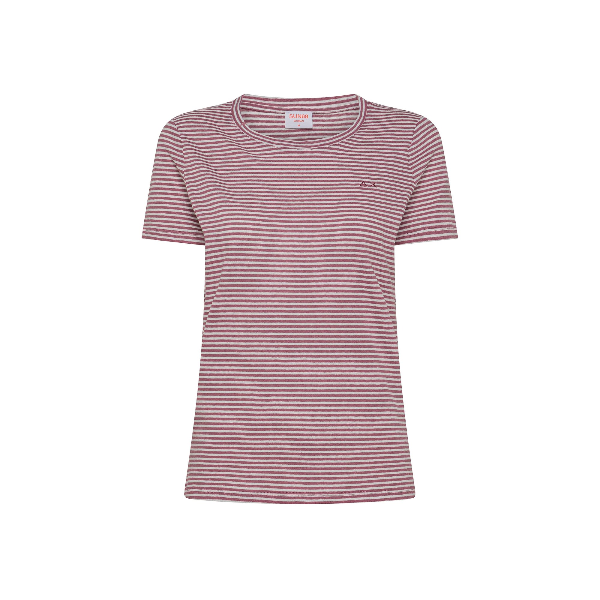 T-shirt in lino e cotone a righe T35234 3157 SUN68 