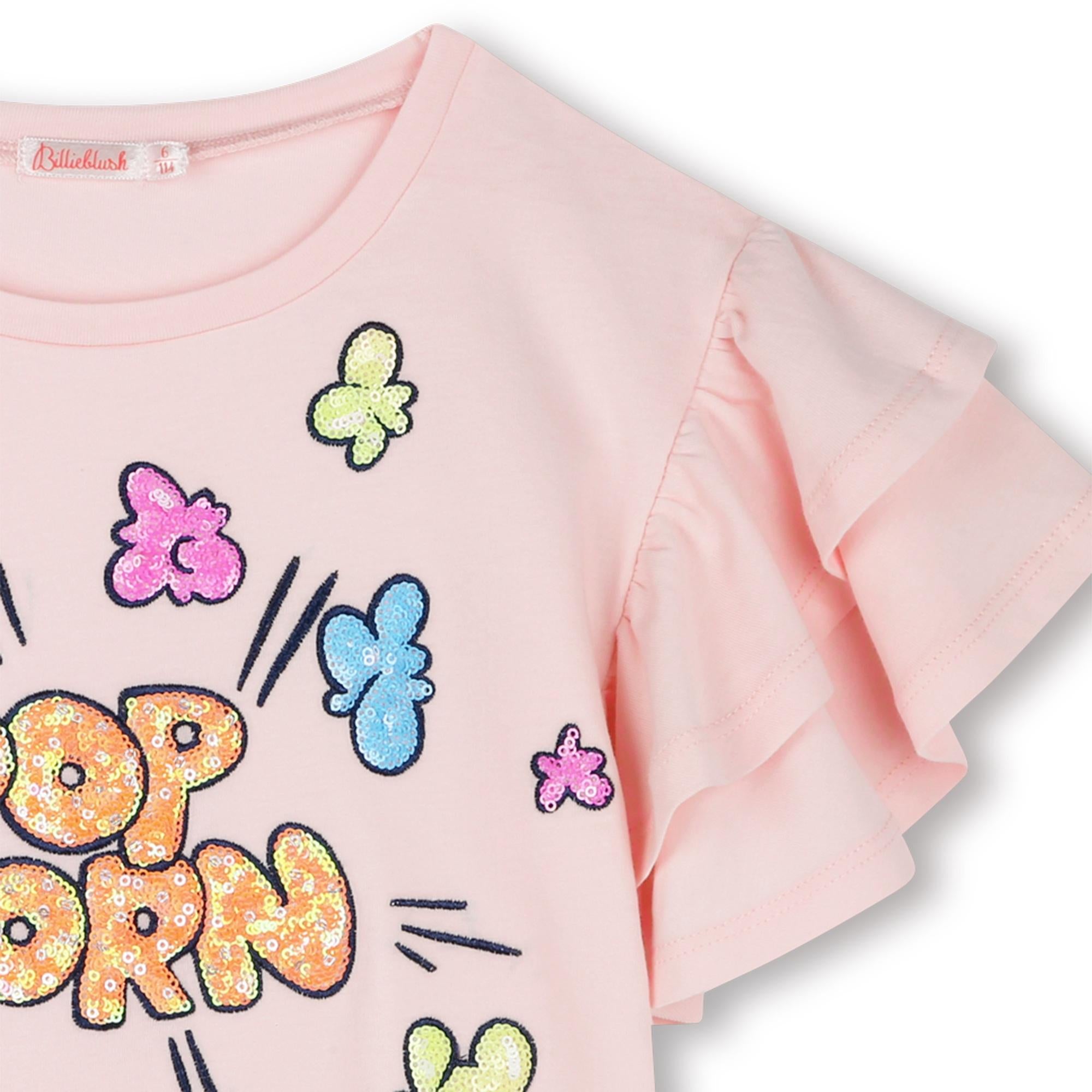 T-shirt Pop Corn con paillettes U20928 45X BILLIEBLUSH 