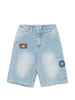 Shorts denim con dettagli ricamati