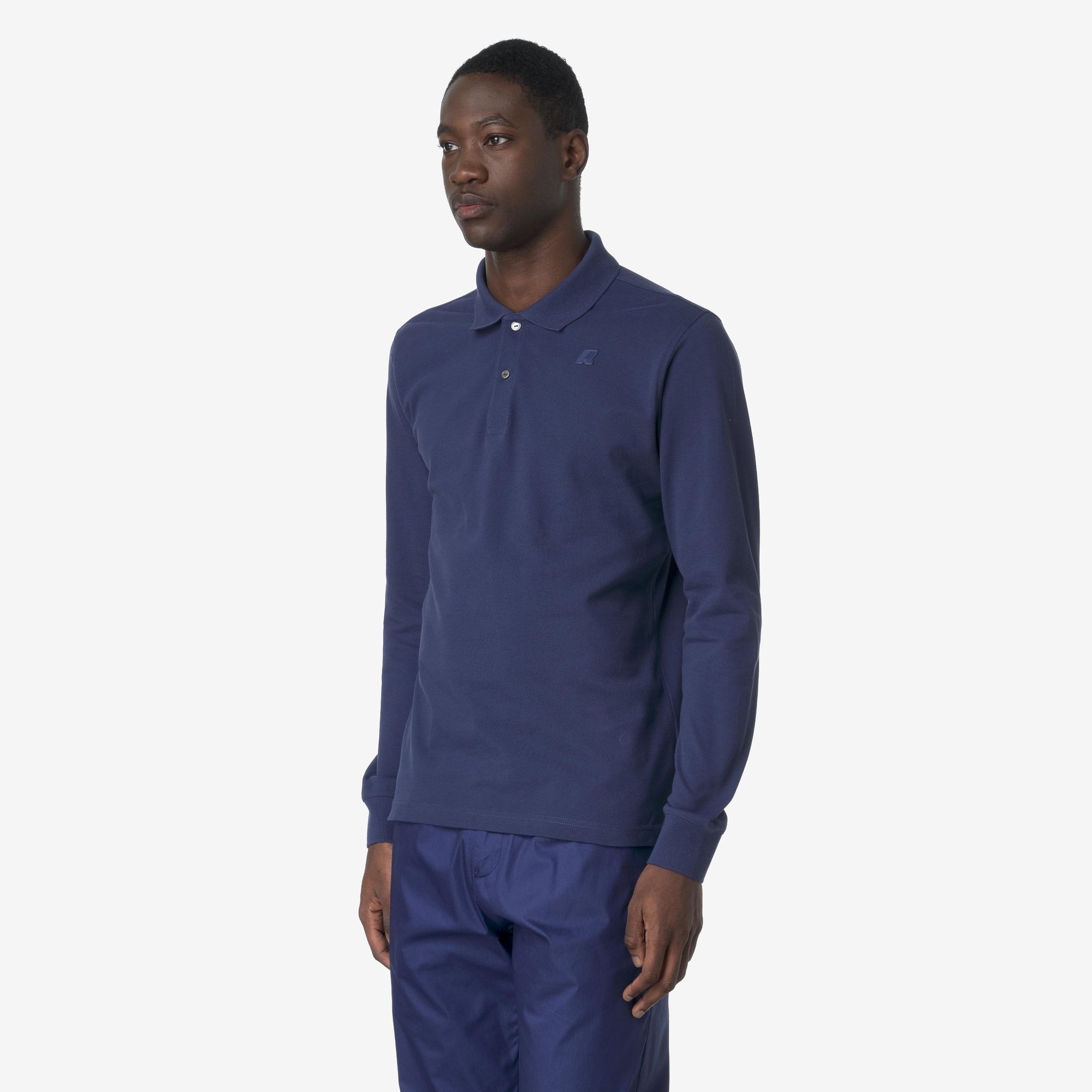 Polo da uomo blu slim fit maniche lunghe K1125GW 867 K-WAY 