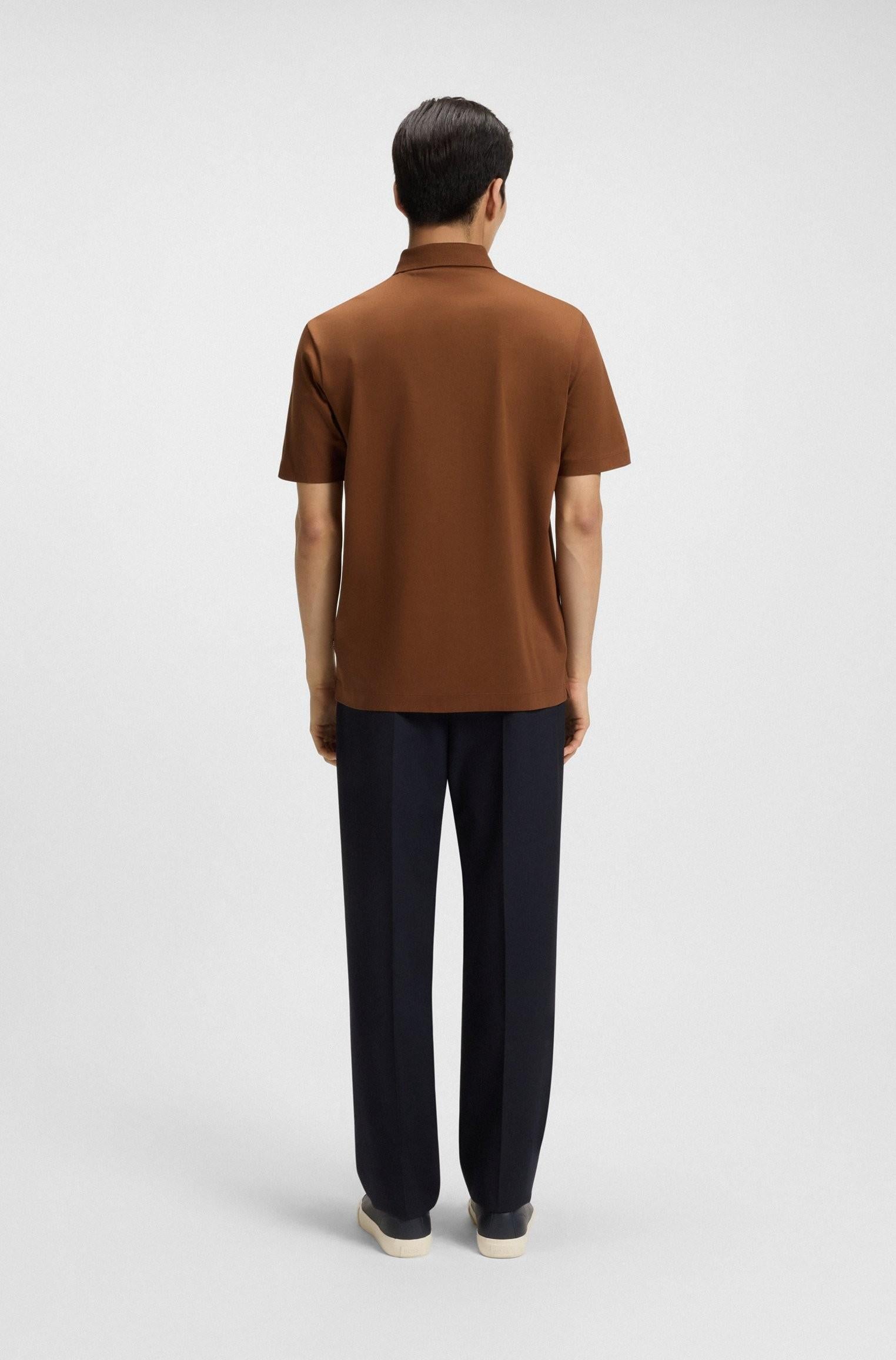 Polo in cotone mercerizzato con doppio monogramma 50520297 217 BOSS 
