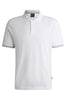 Regular-fit polo shirt in mercerized cotton with striped edges