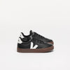 Volley elastic laces leather black white bark