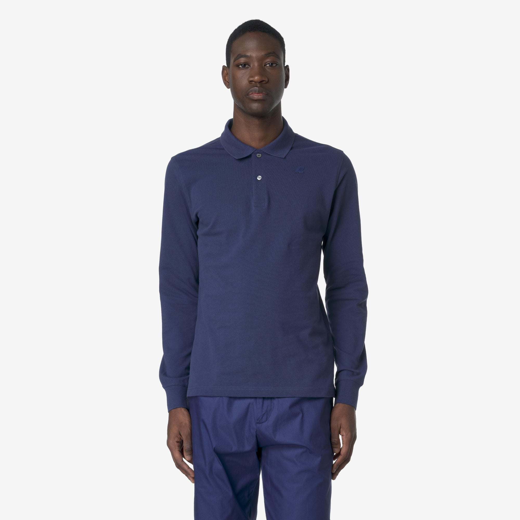 Polo da uomo blu slim fit maniche lunghe K1125GW 867 K-WAY 