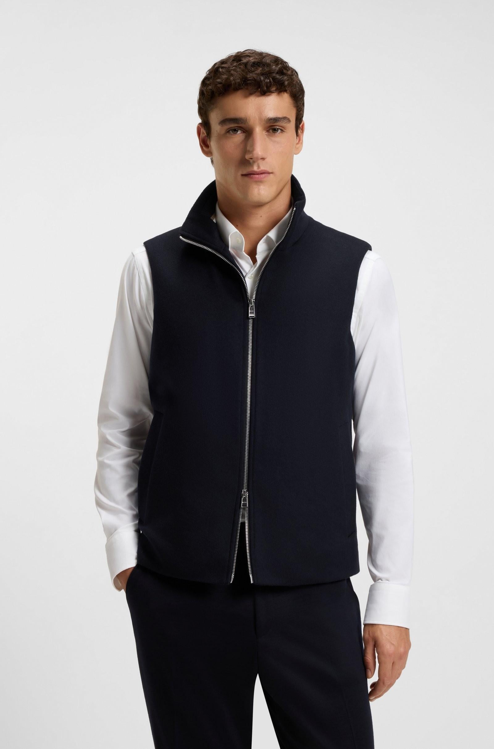 Cappotto regular fit in lana e cashmere con gilet interno rimovibile 50551085 404 BOSS 