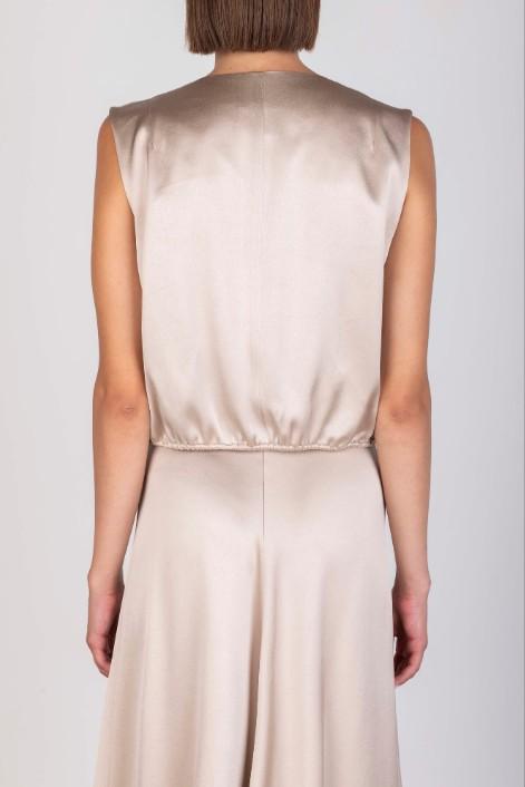 Top liquid satin incrociato 116261 PTL ALYSI CHOCOLAT 