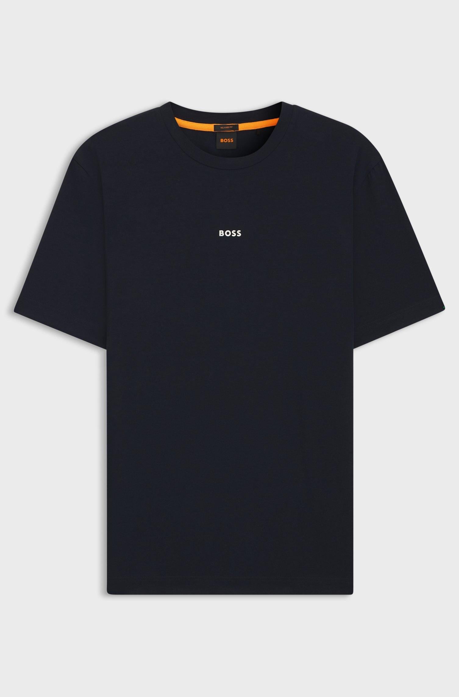 T-shirt relaxed fit in cotone elasticizzato con logo stampato 50473278 404 BOSS 