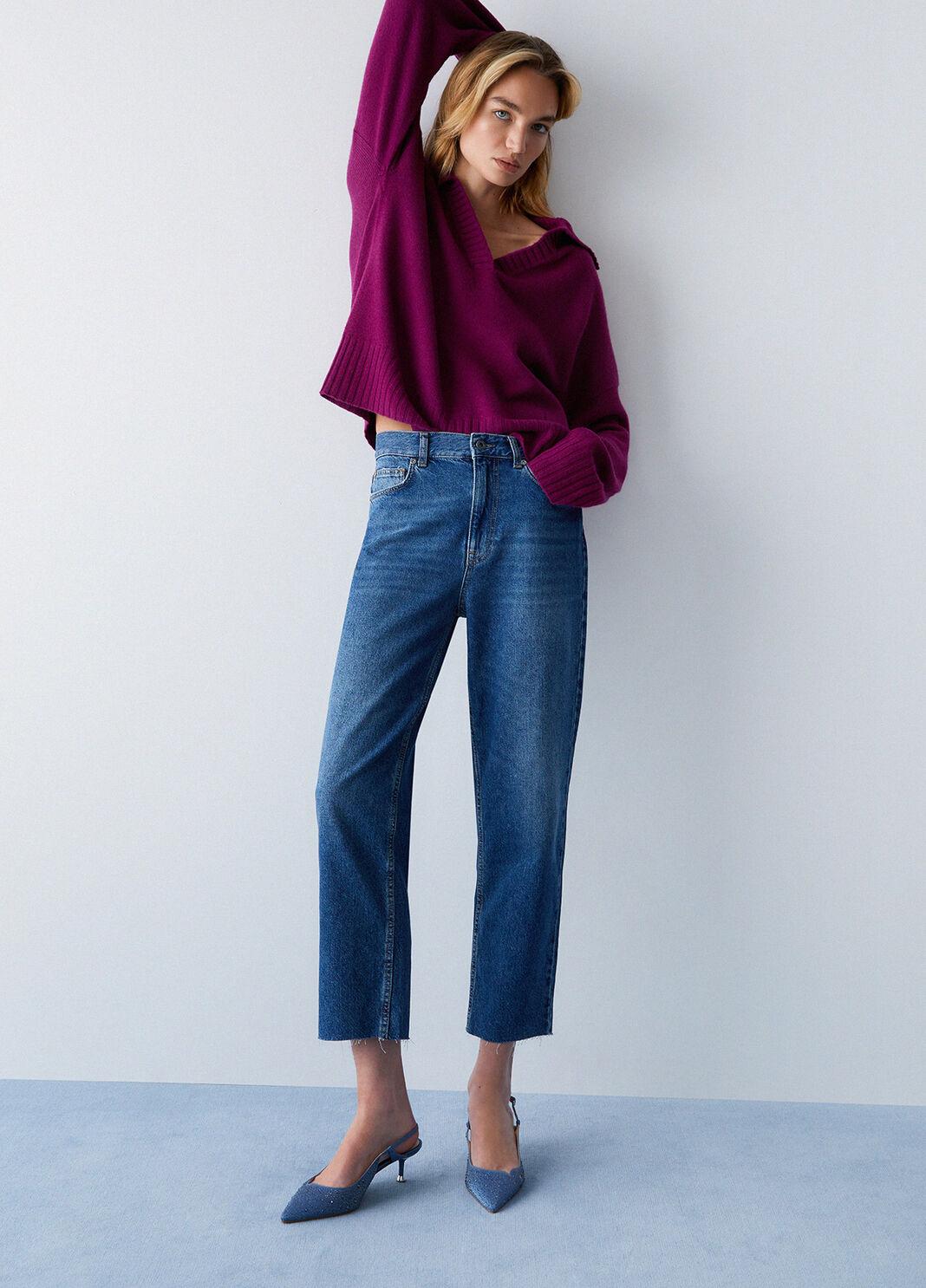 Jeans straight con cintura UA6249D0244 79022 LIU JO BLUE DENIM 