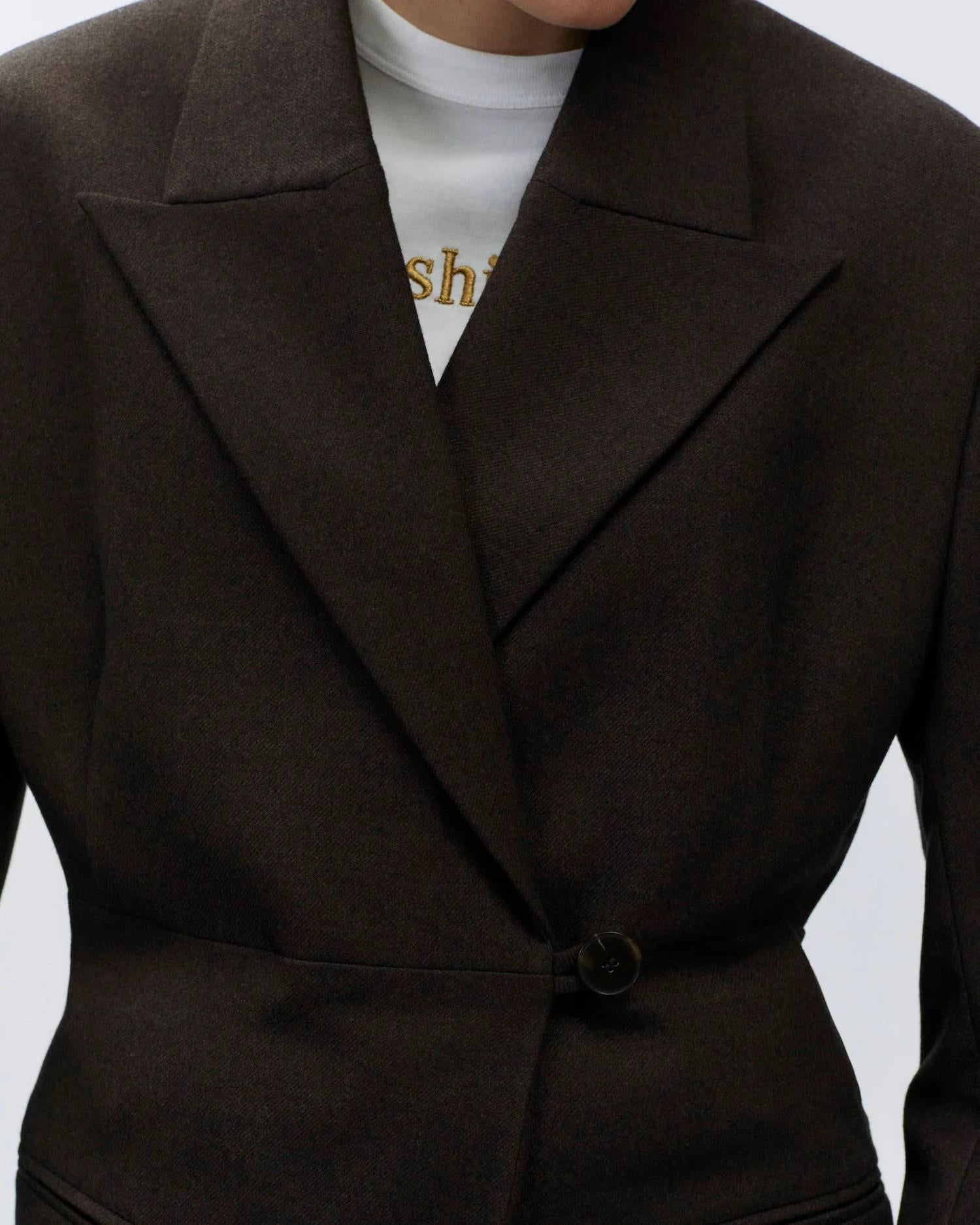 Blazer oversize flanella 165828 CHOCO ALYSI CHOCOLAT 
