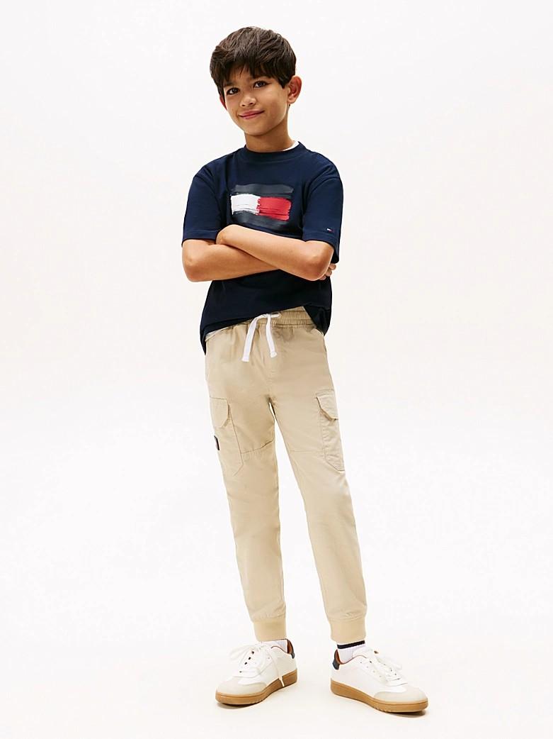 T-shirt in puro cotone con bandiera KB0KB10111T C1G TOMMY HILFIGER 