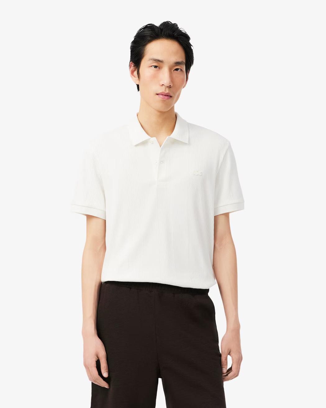 Polo in maglia a coste regular fit DH2195 70V LACOSTE 