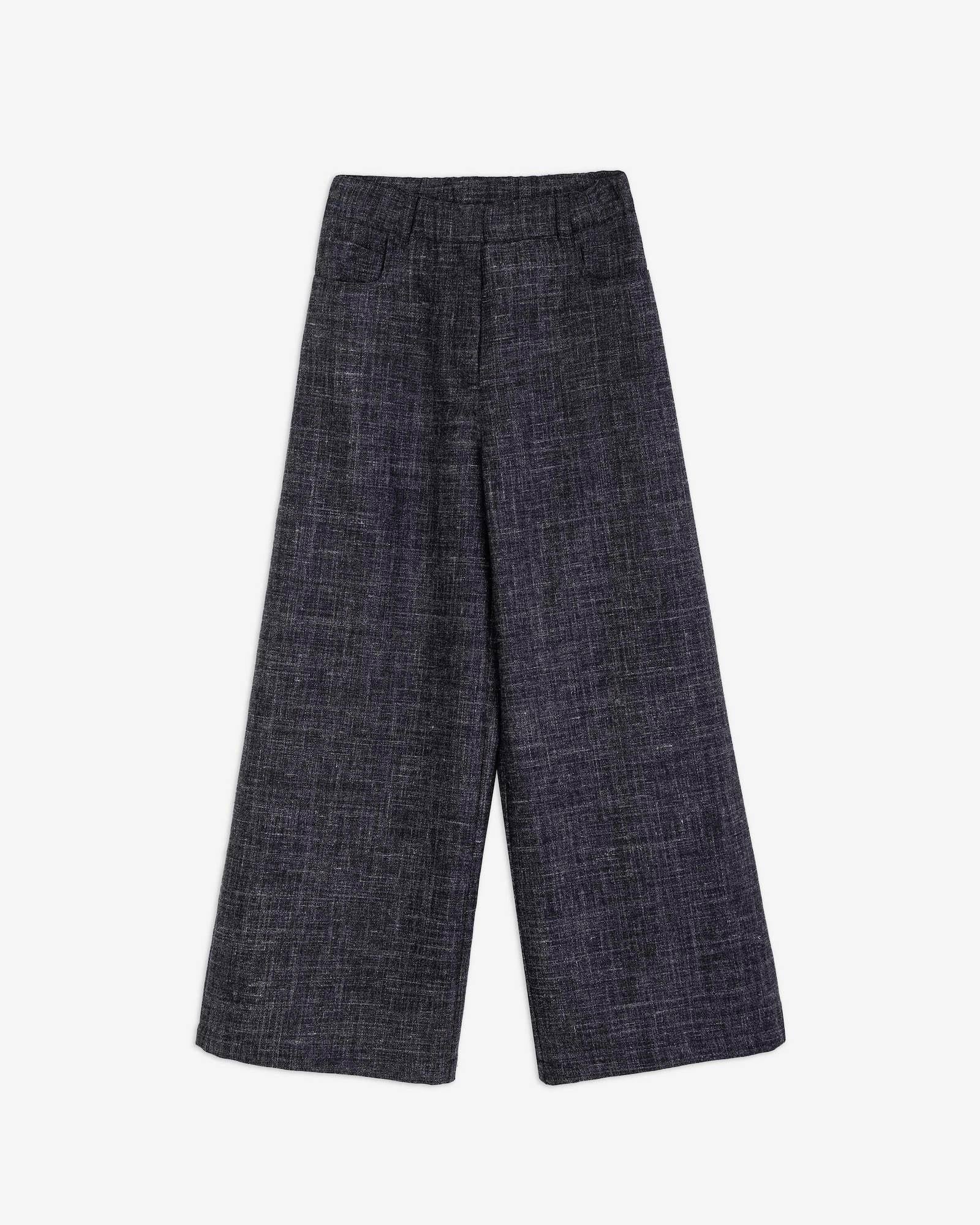 Pantalone palazzo graniglia wool 165150 CB ALYSI CHOCOLAT 
