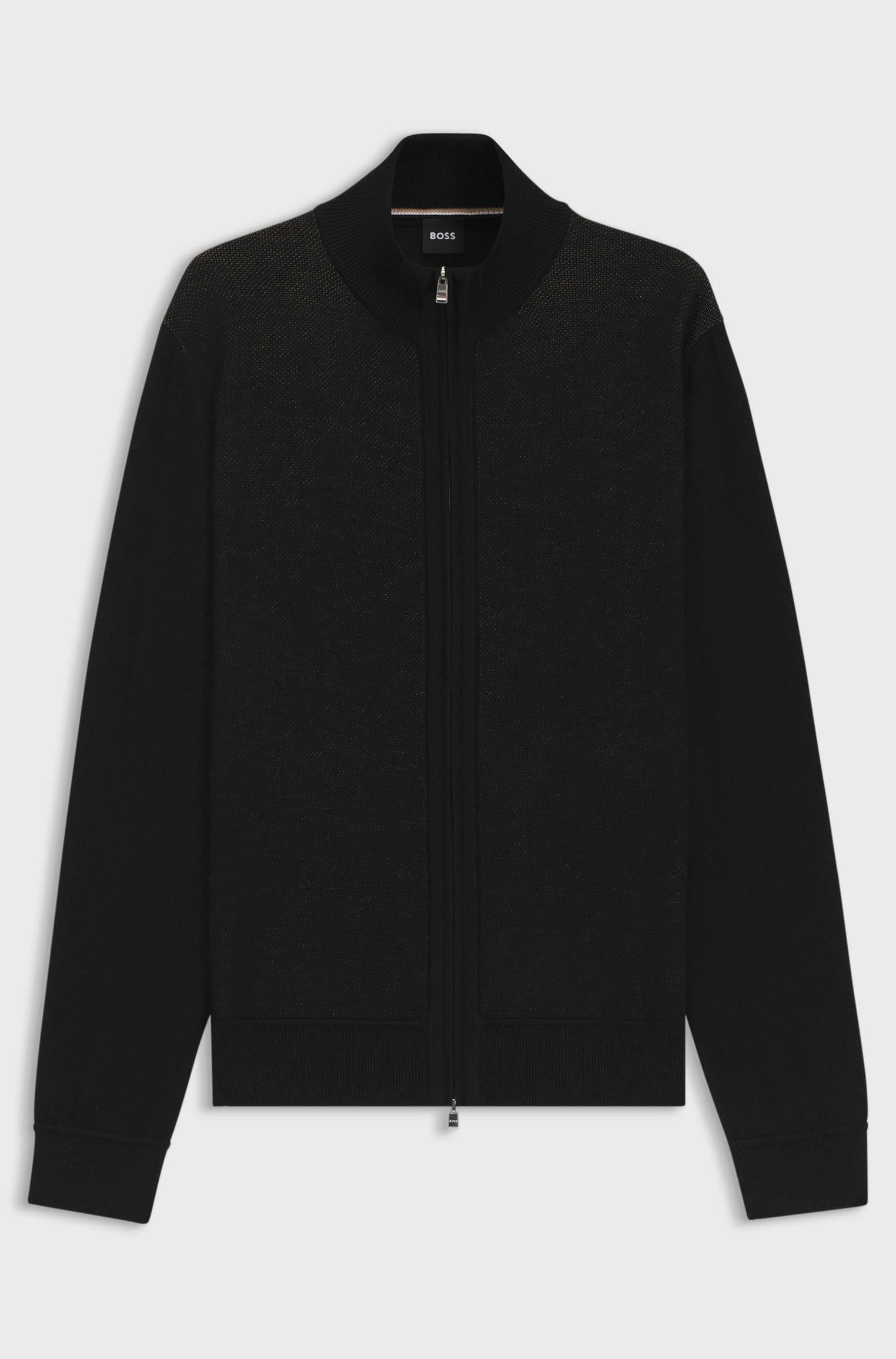 Cardigan in lana vergine con zip 50543153 001 BOSS 