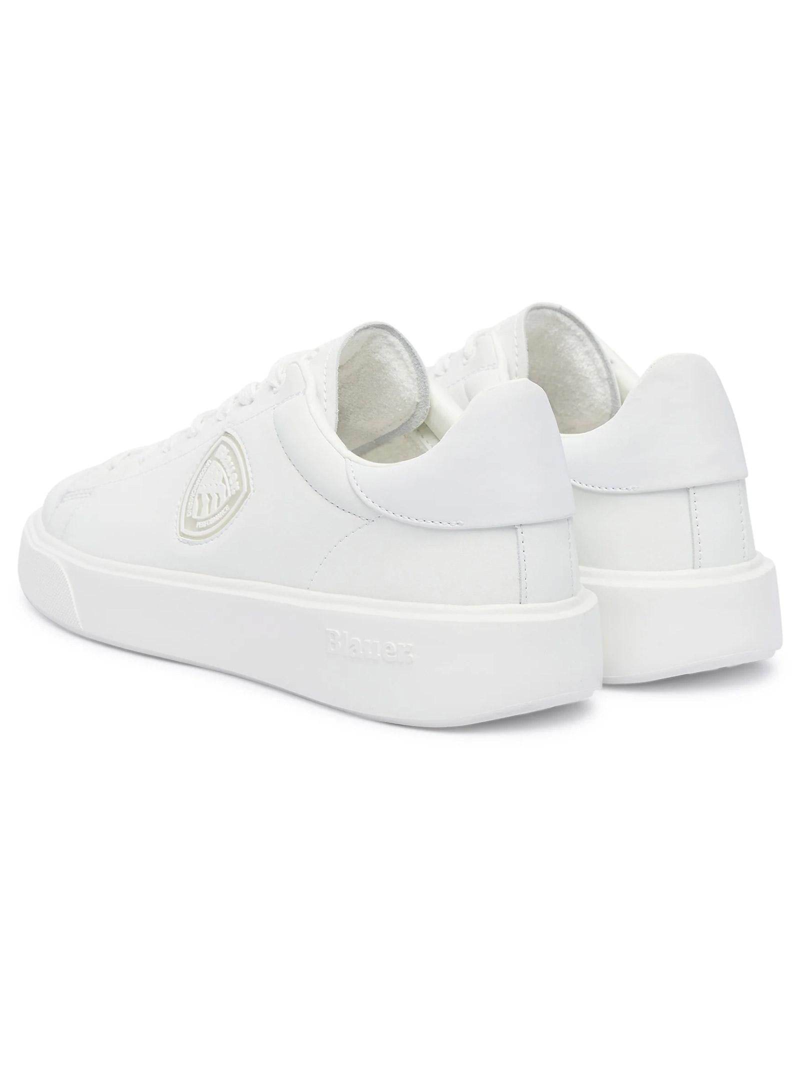 Blauer sneakers uomo bianche S6BUCK07LEA WHI BLAUER SHOES 