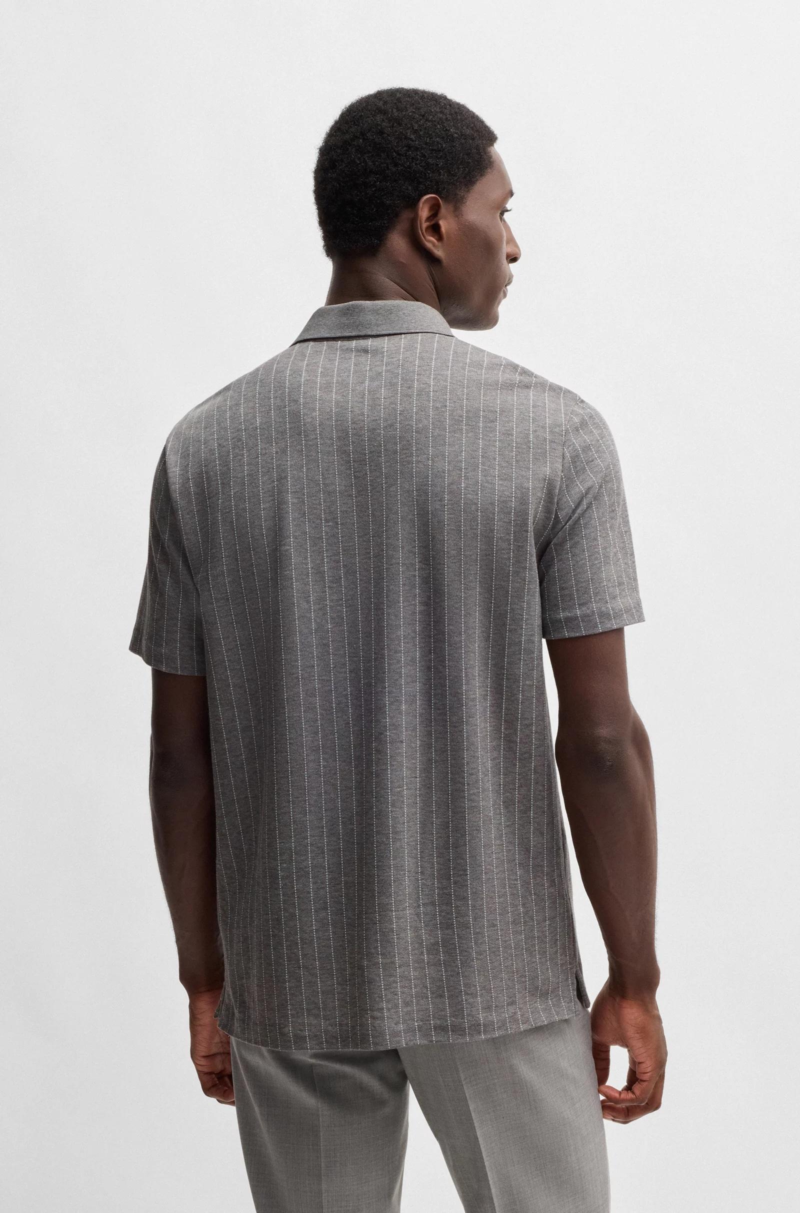 Polo in cotone mercerizzato con righe miste 50531306 030 BOSS 
