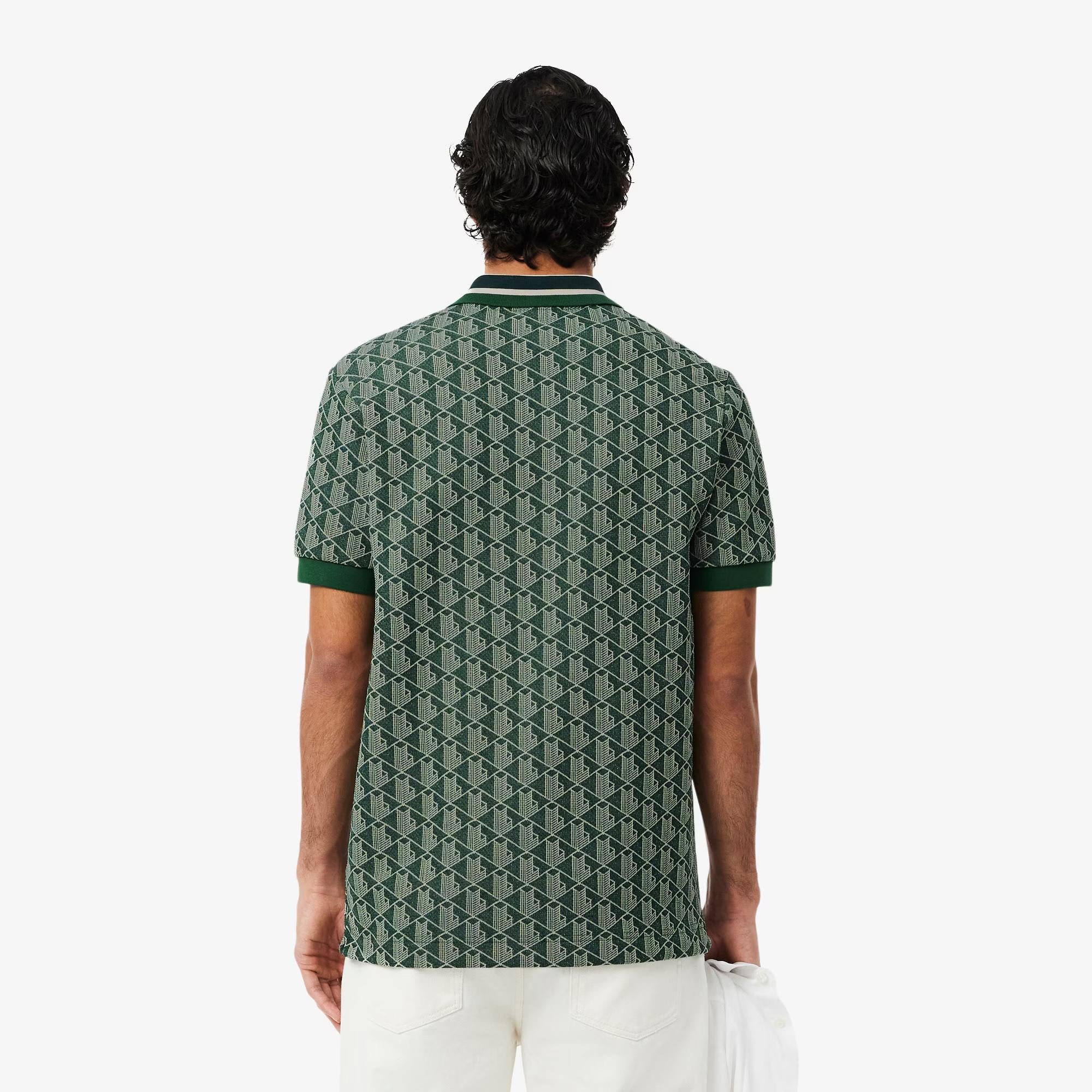 Polo dal taglio classico in jacquard con monogramma DH1417 D1R LACOSTE 