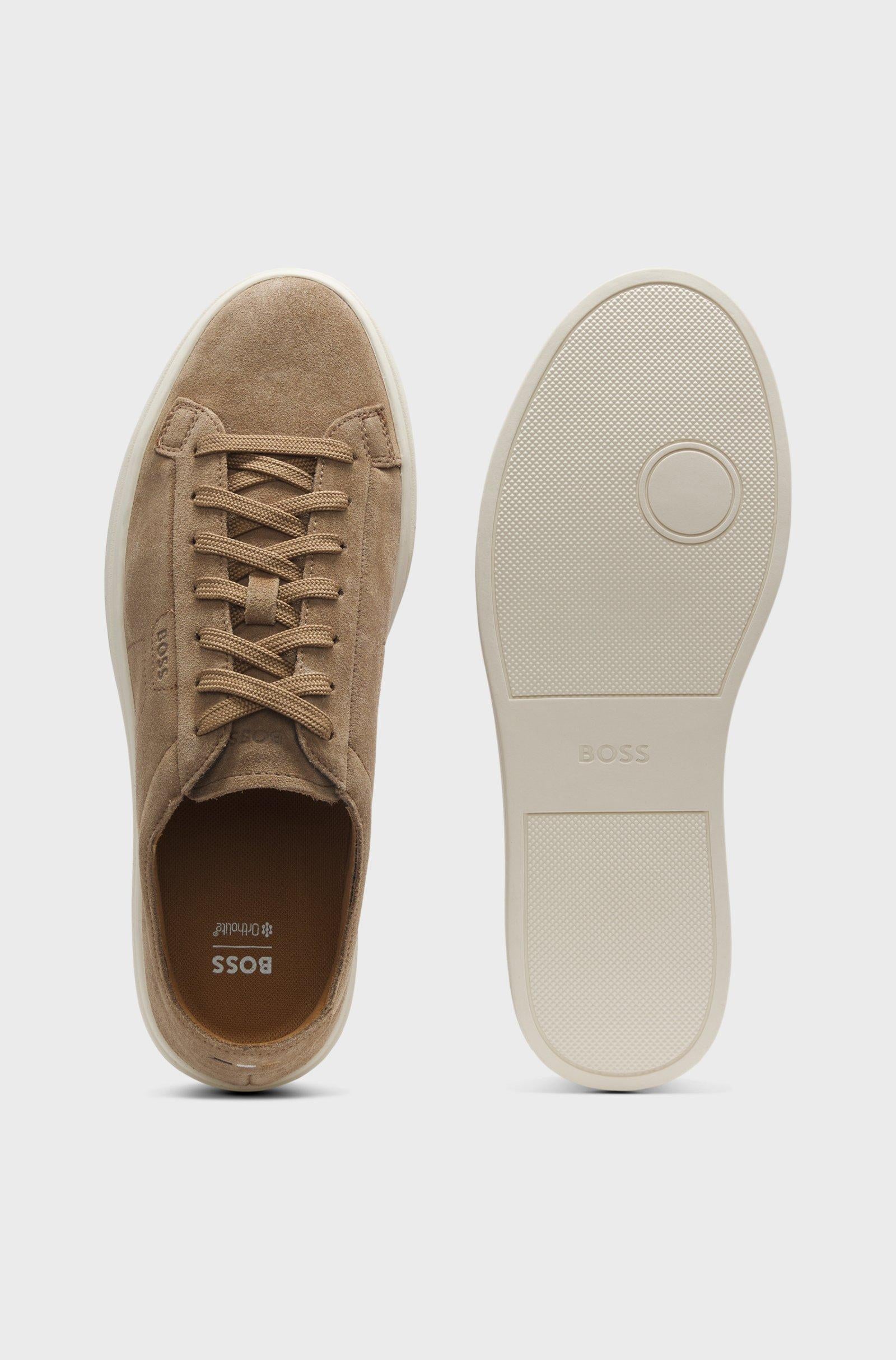 Sneakers in pelle scamosciata con logo goffrato 50563162 260 BOSS SHOES 