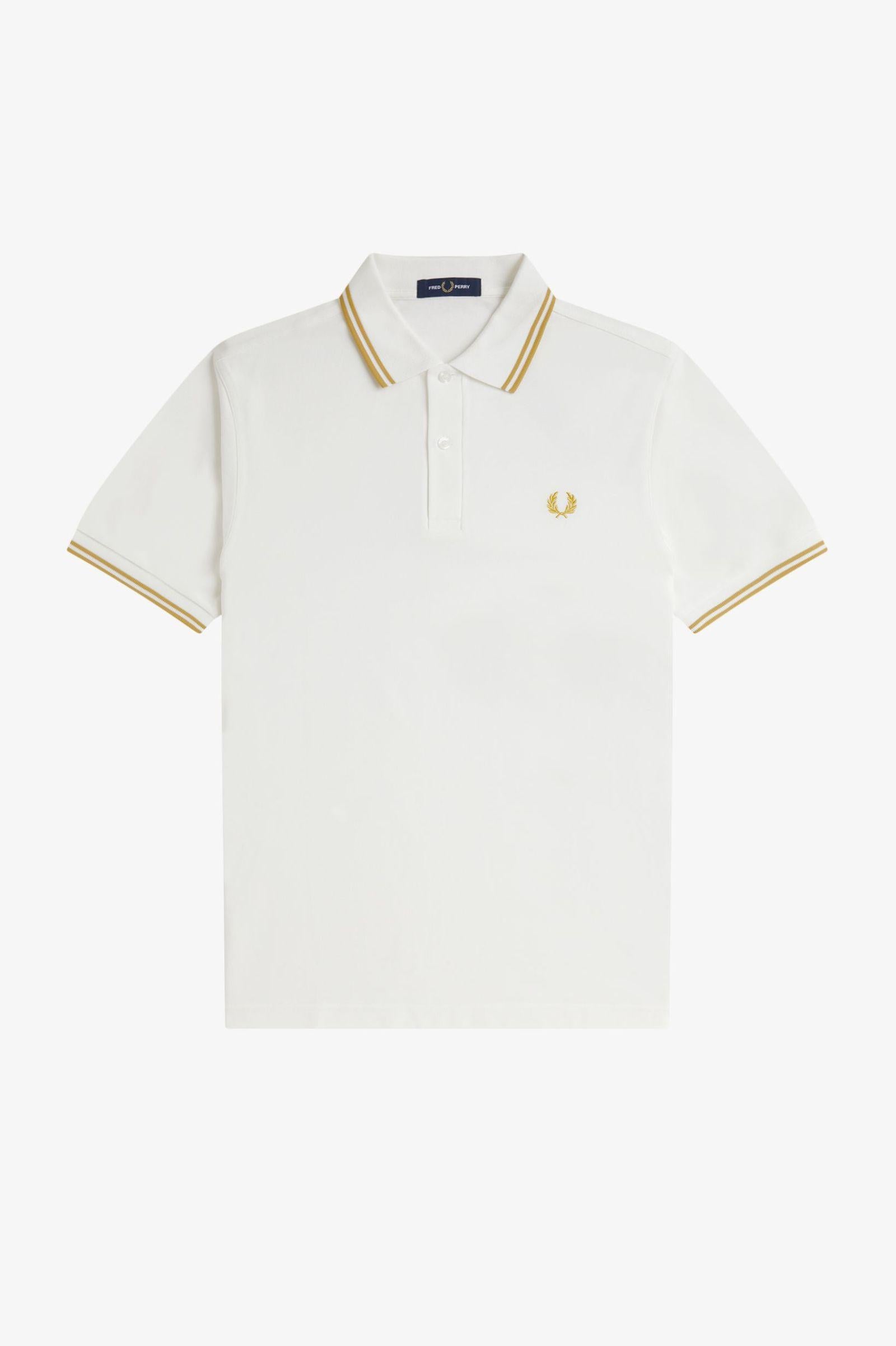 Polo pique&#39; con doppia riga M360054 Y53 FRED PERRY 