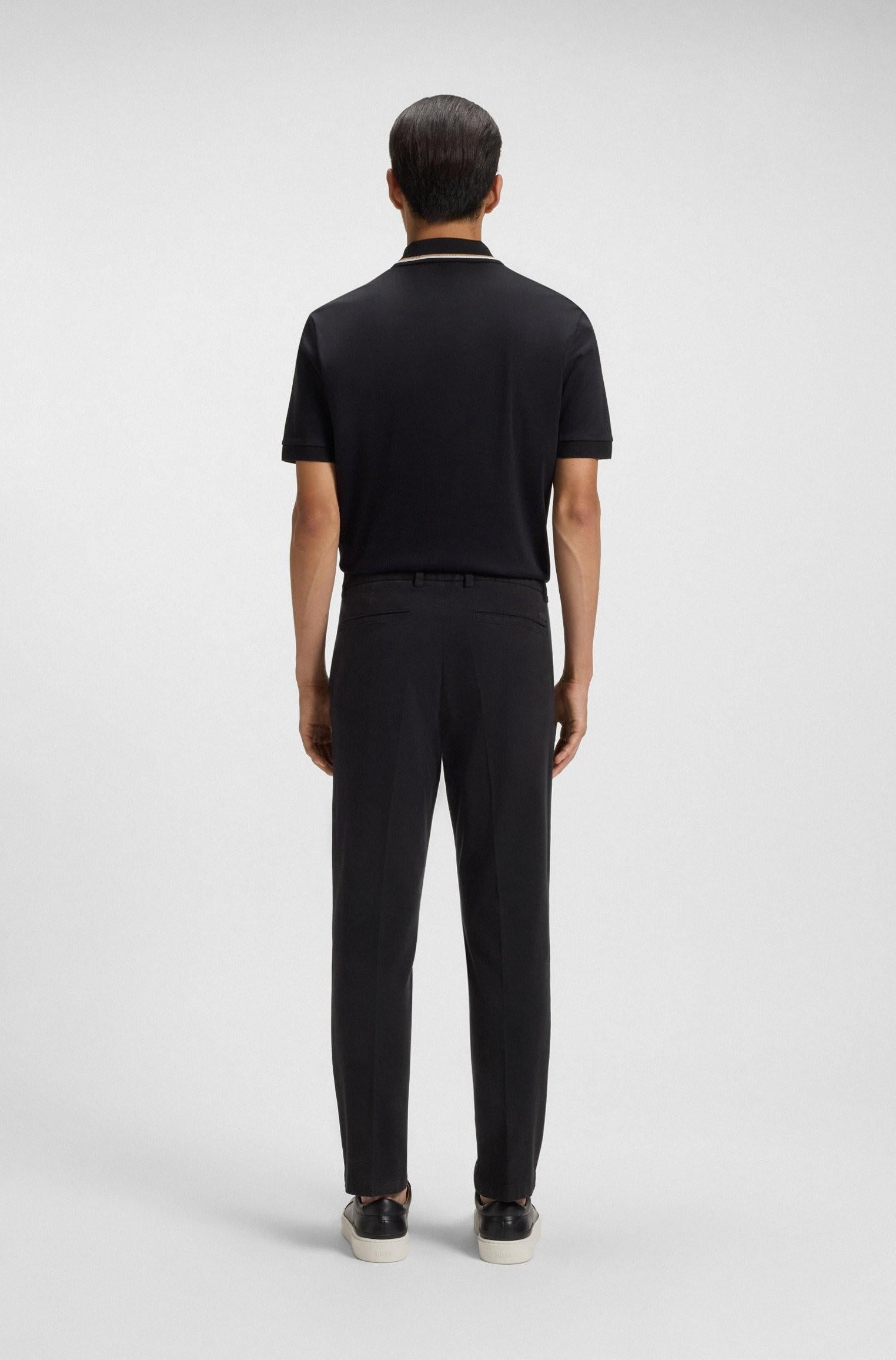 Pantaloni slim fit in gabardine di cotone elasticizzato 50543312 001 BOSS 