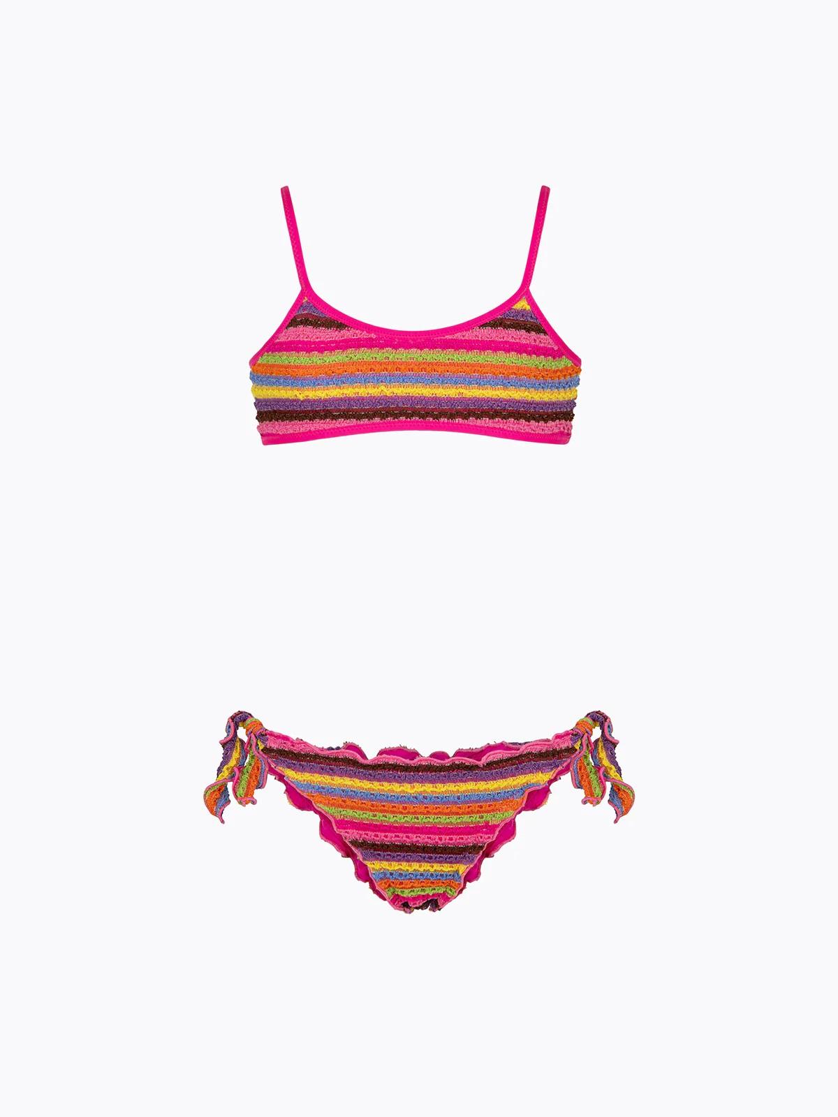 Bikini Bambina F**K Top con Slip Regolabile Multicolor FJ26SG0601 MC F**K 